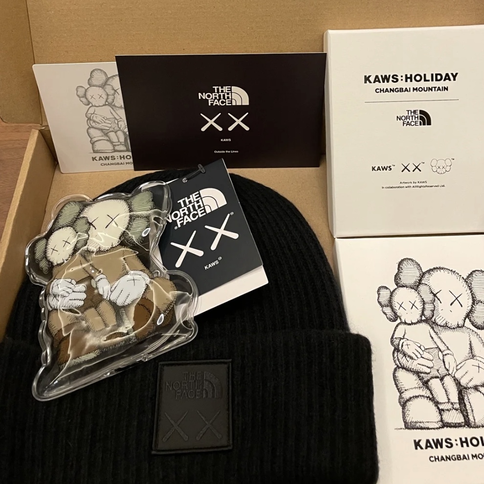 The North Face x Kaws Beanie Black 착용 스타일