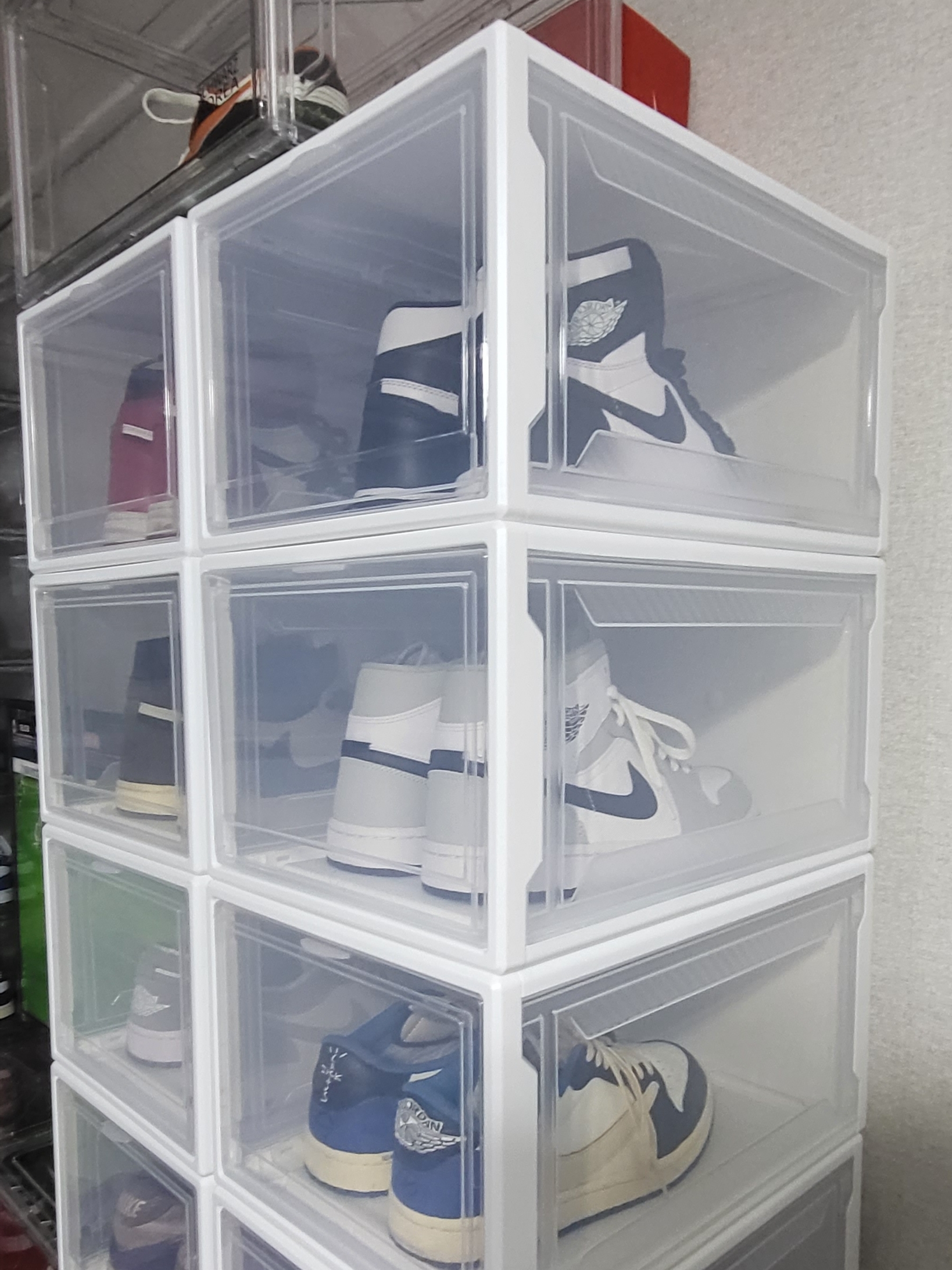 (W) Jordan 1 Mid Grey Fog, Jordan 1 x Travis Scott x Fragment Retro Low OG SP Military Blue 착용 스타일 - 2