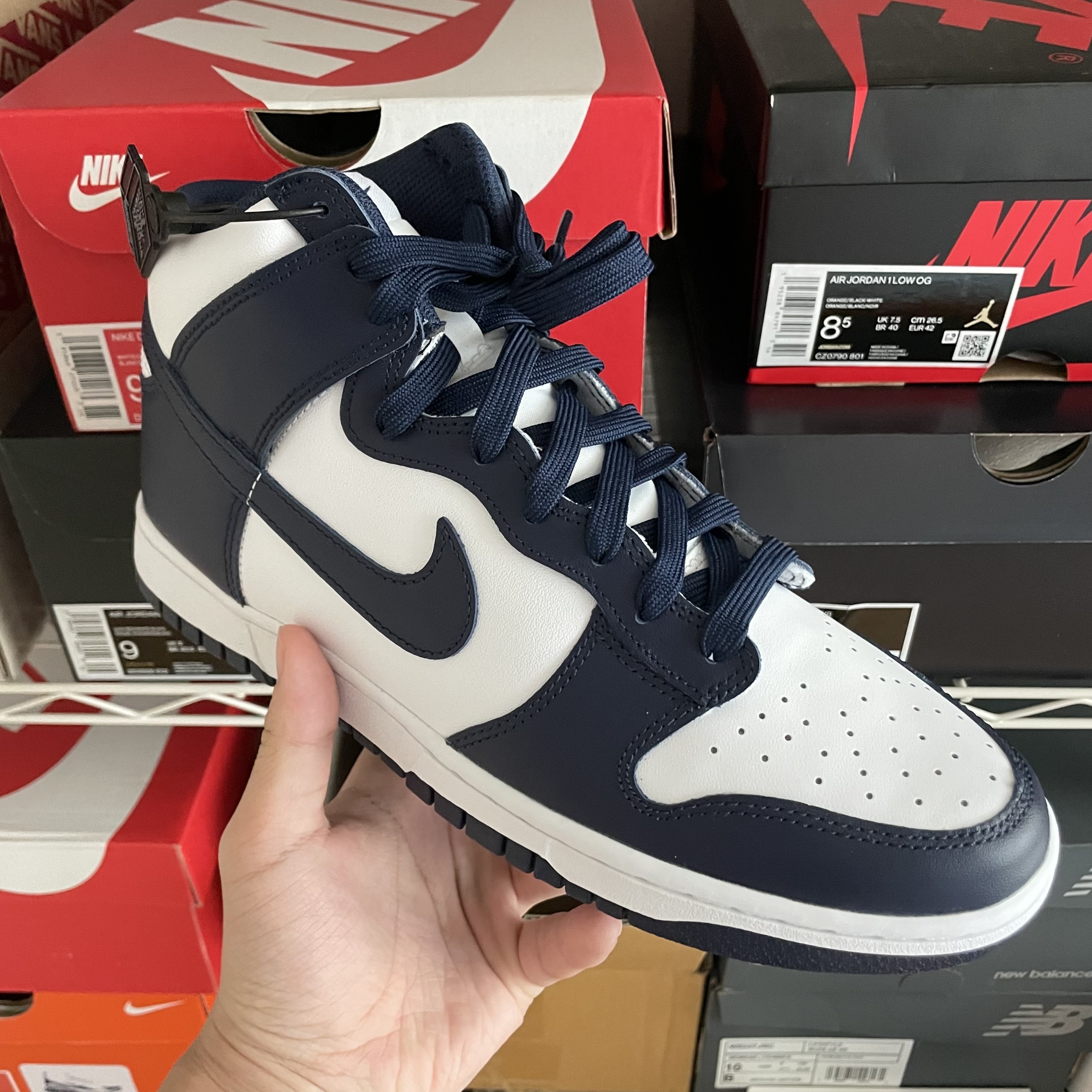 Nike Dunk High Retro Championship Navy 착용 스타일