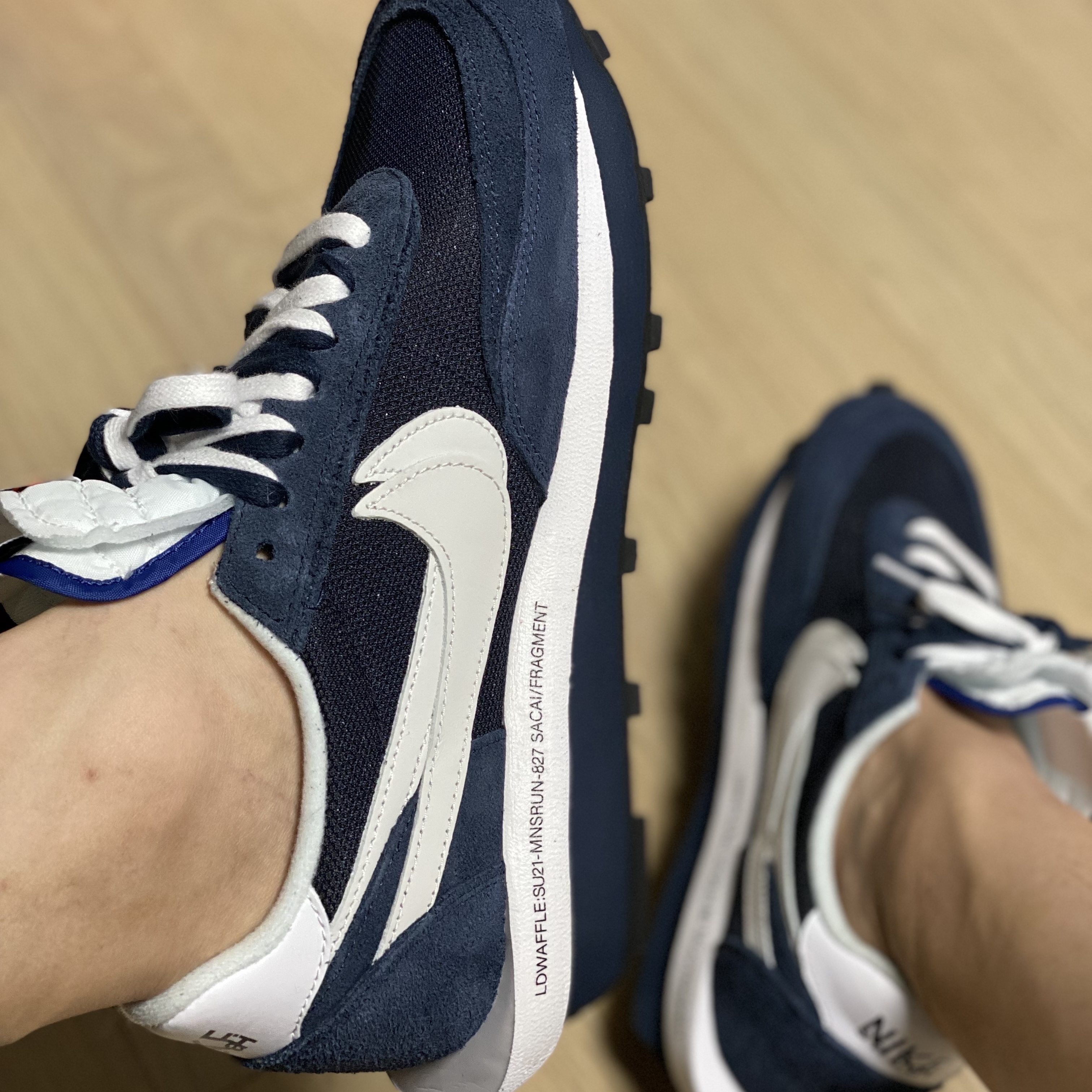 Nike x Sacai VaporWaffle Royal Fuchsia, Nike x Sacai Blazer Low Classic Green 착용 스타일 - 3