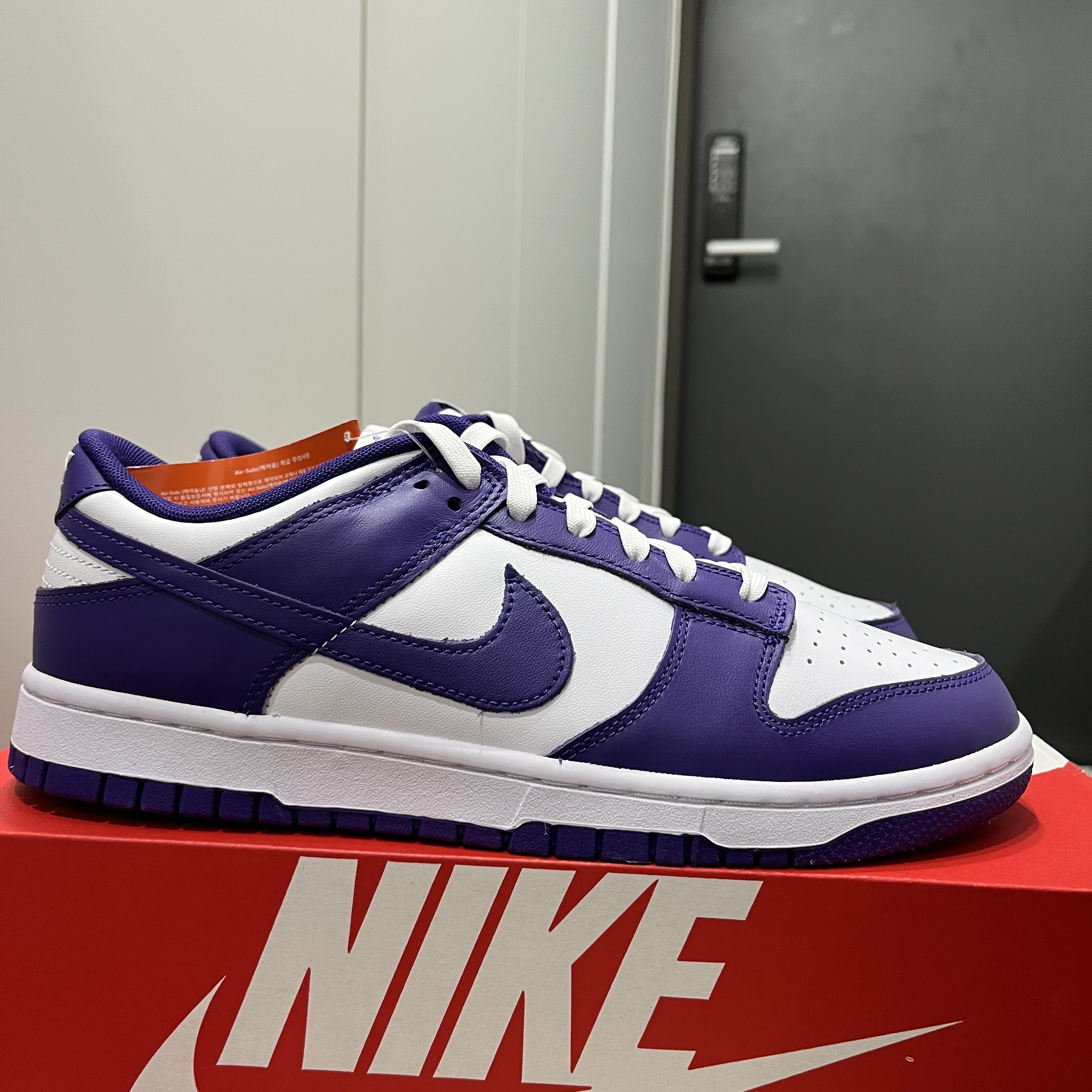 Nike Dunk Low Retro Championship Court Purple 착용 스타일 - 1