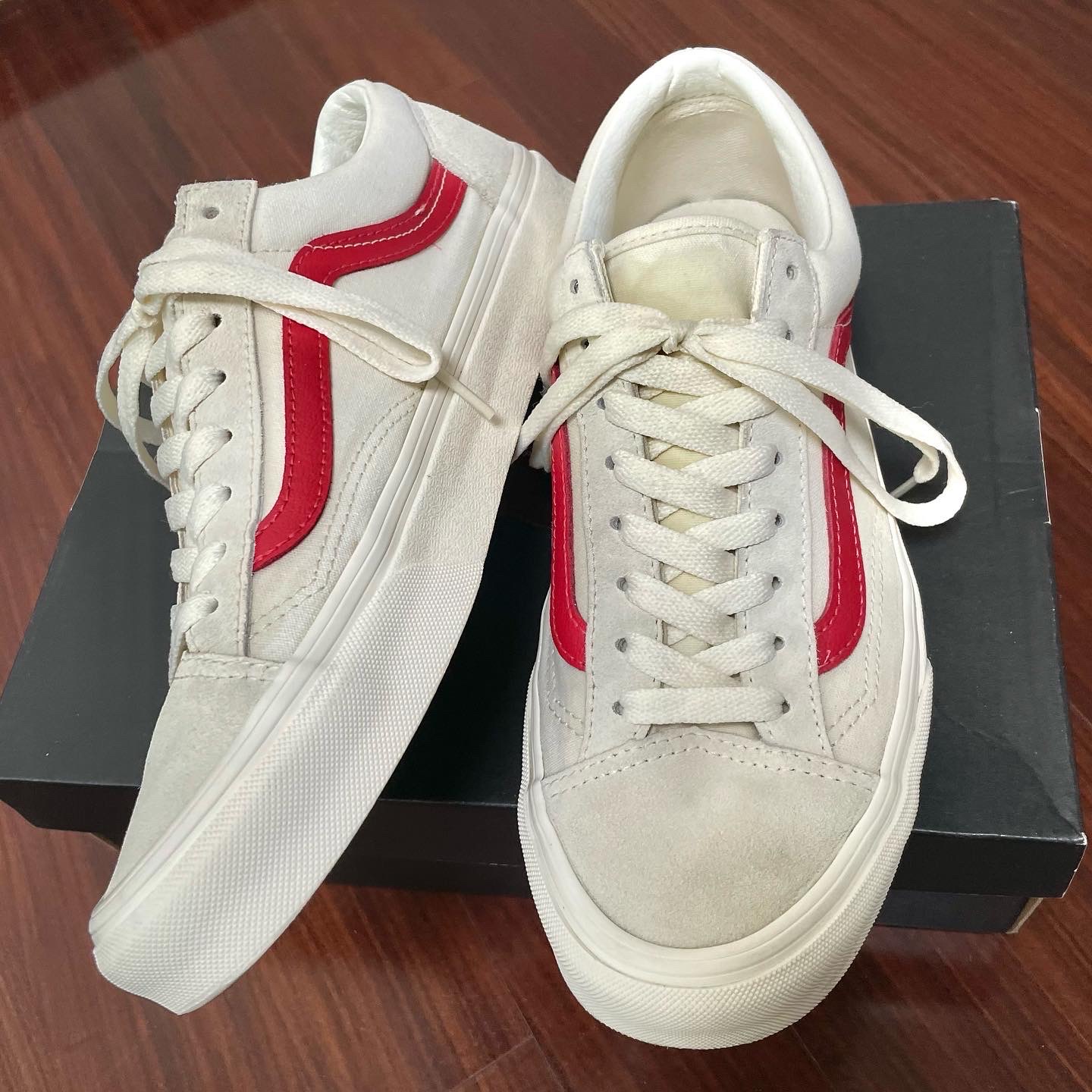 Vans Style 36 Marshmallow Racing Red 착용 스타일 - 5