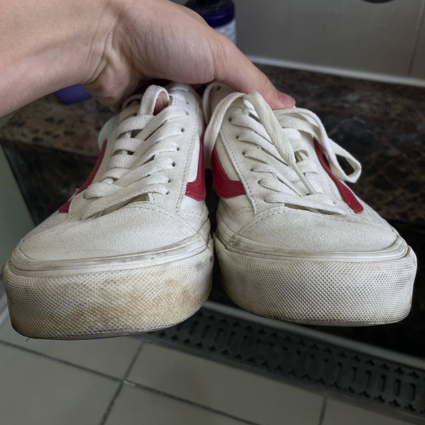 Vans Style 36 Marshmallow Racing Red 착용 스타일 - 3