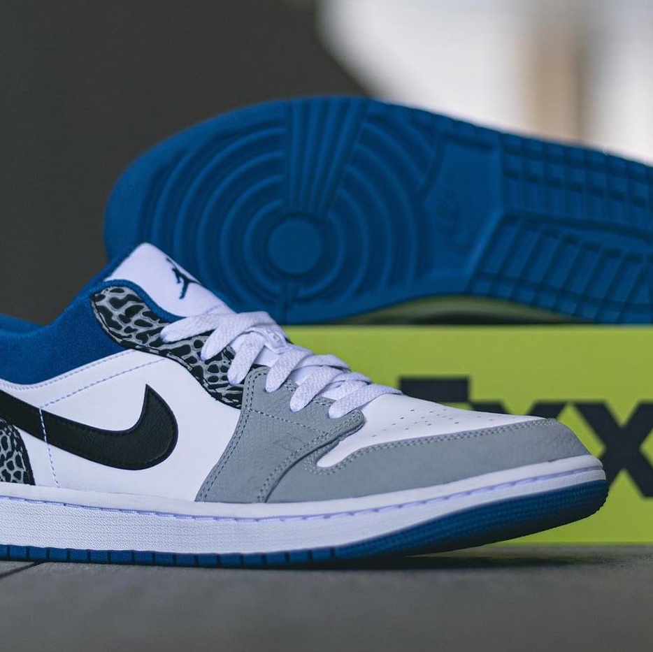Jordan 1 Low SE White Cement Grey Blue 착용 스타일 - 4