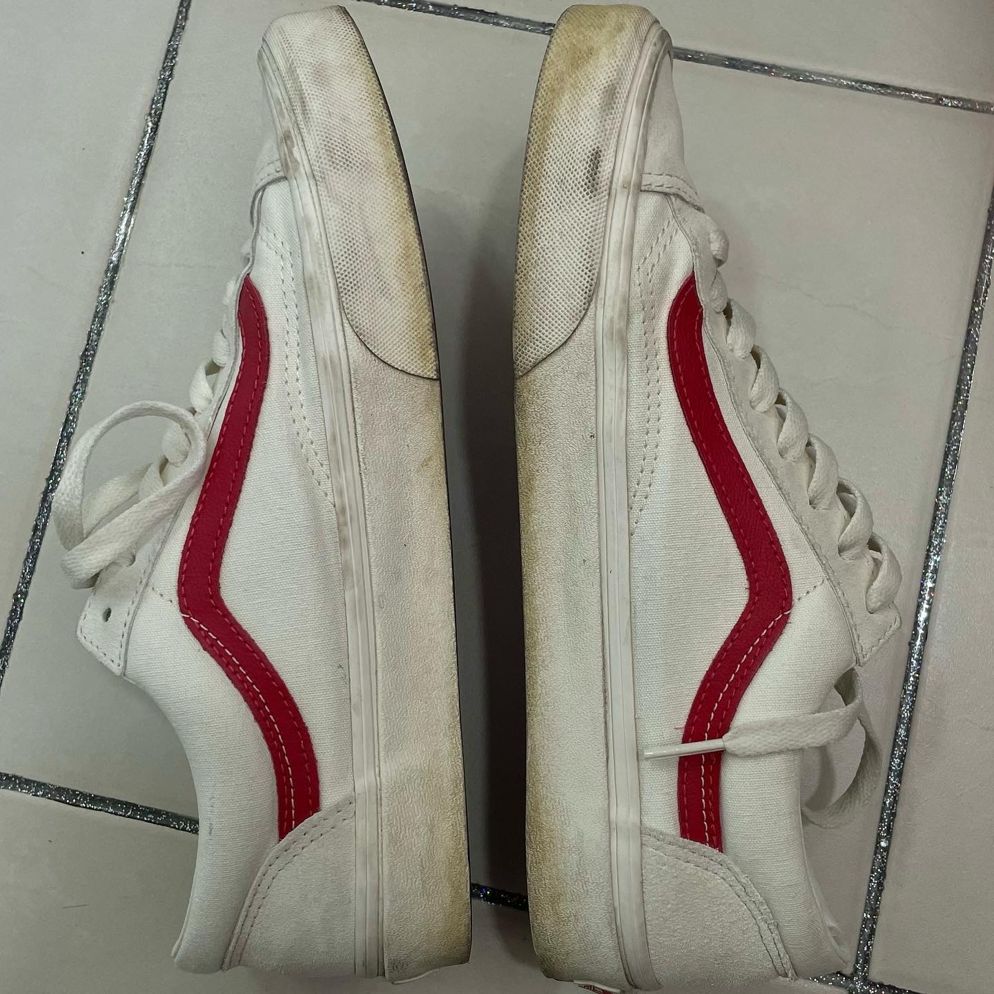 Vans Style 36 Marshmallow Racing Red 착용 스타일 - 2