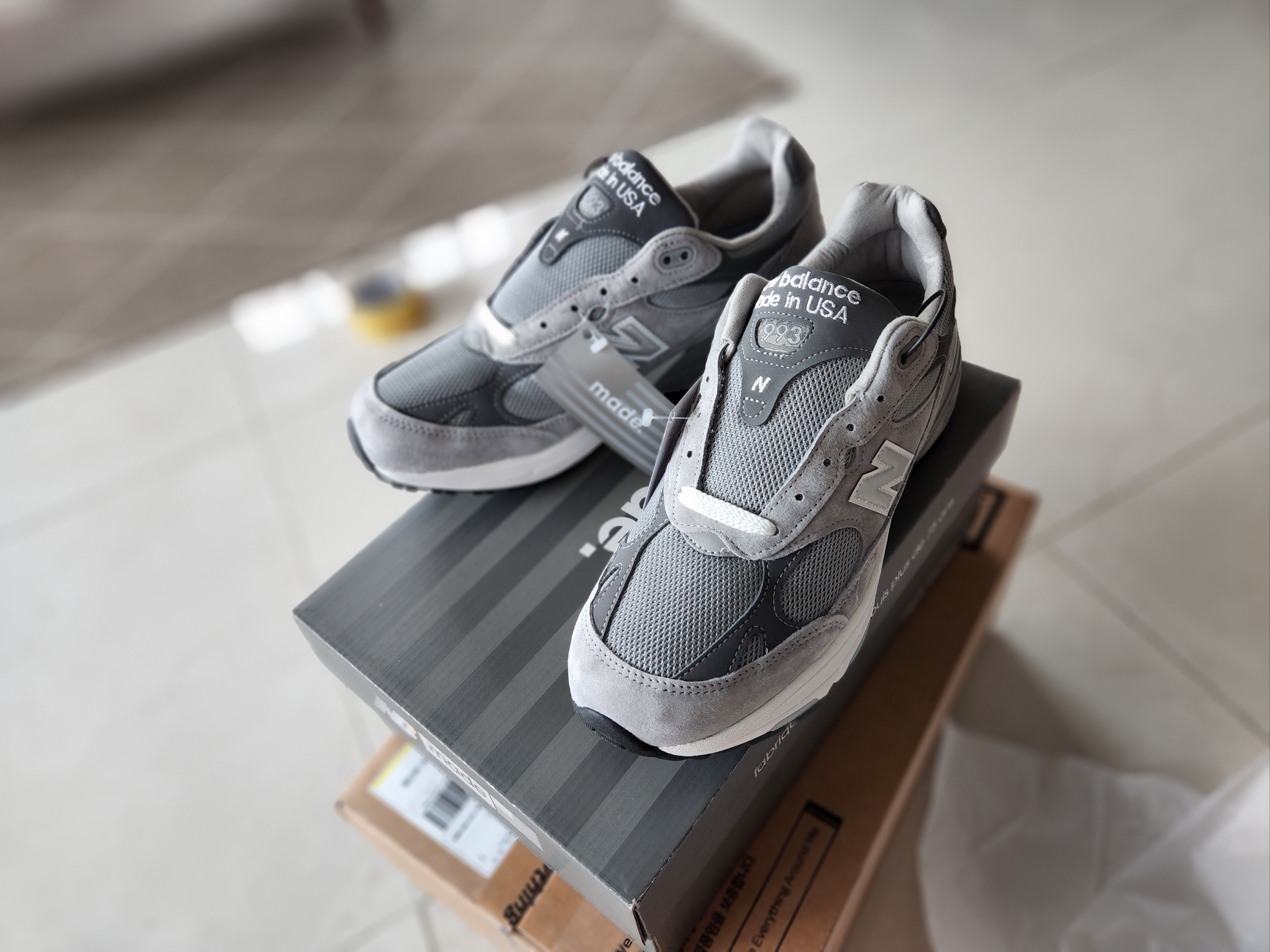 New Balance 993 Made in USA Grey - D Standard 착용 스타일 - 1