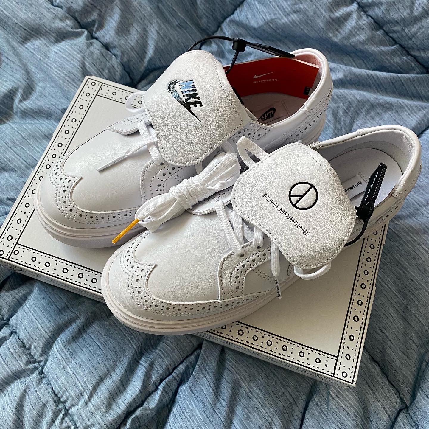 Nike x Peaceminusone Kwondo1 White 착용 스타일 - 2