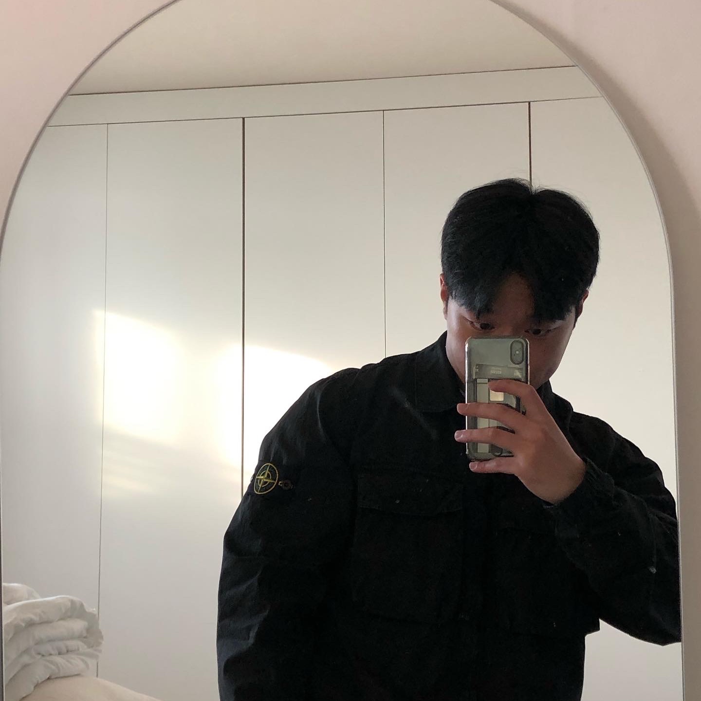 Stone Island 114WN T.CO+OLD Overshirt Black - 22SS 착용 스타일