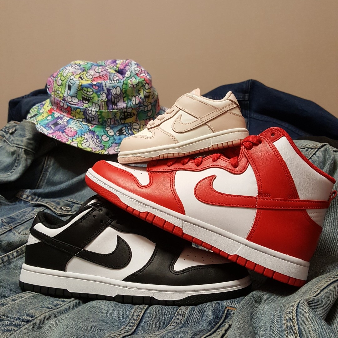 Nike Dunk High Retro Championship White and Red, Nike Dunk Low Retro Black 착용 스타일 - 4