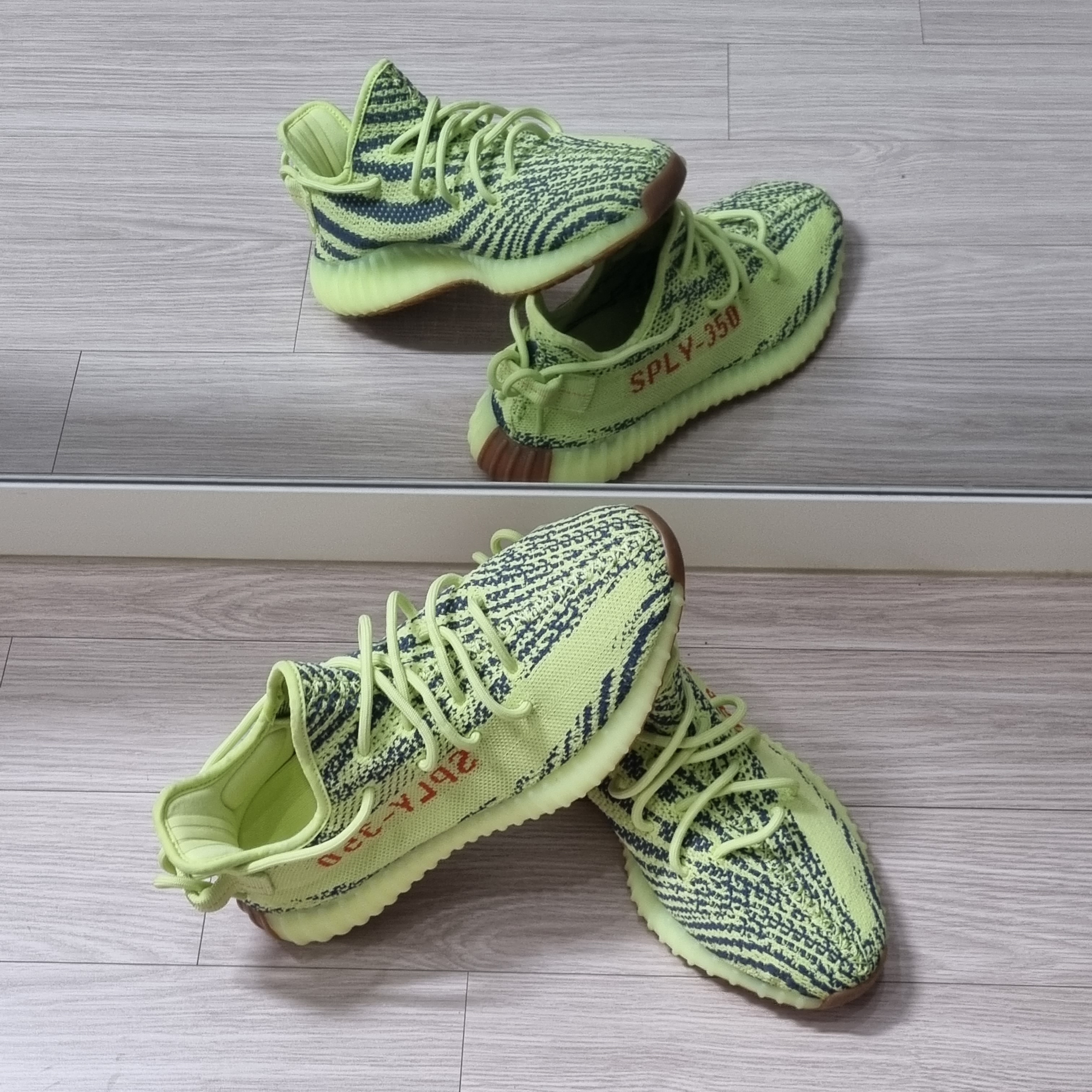 Adidas Yeezy Boost 350 V2 Semi Frozen Yellow 착용 스타일 - 2