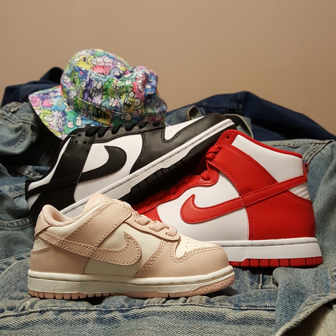 Nike Dunk High Retro Championship White and Red, Nike Dunk Low Retro Black 착용 스타일 - 3
