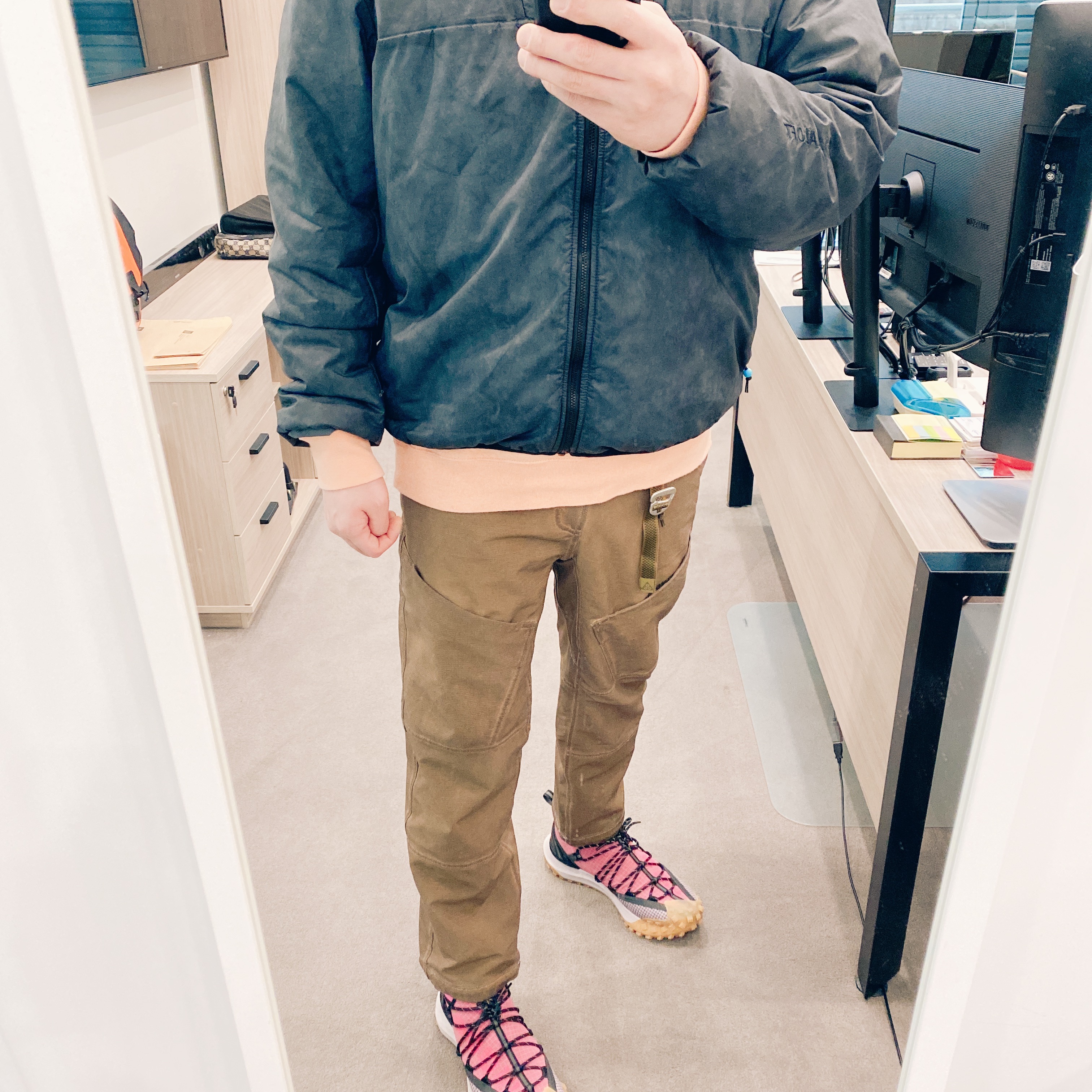 Nike ACG Mountain Fly Low Flash Crimson, Nike NRG ACG Therma-Fit ADV Rope De Dope Black - Asia 착용 스타일 - 1