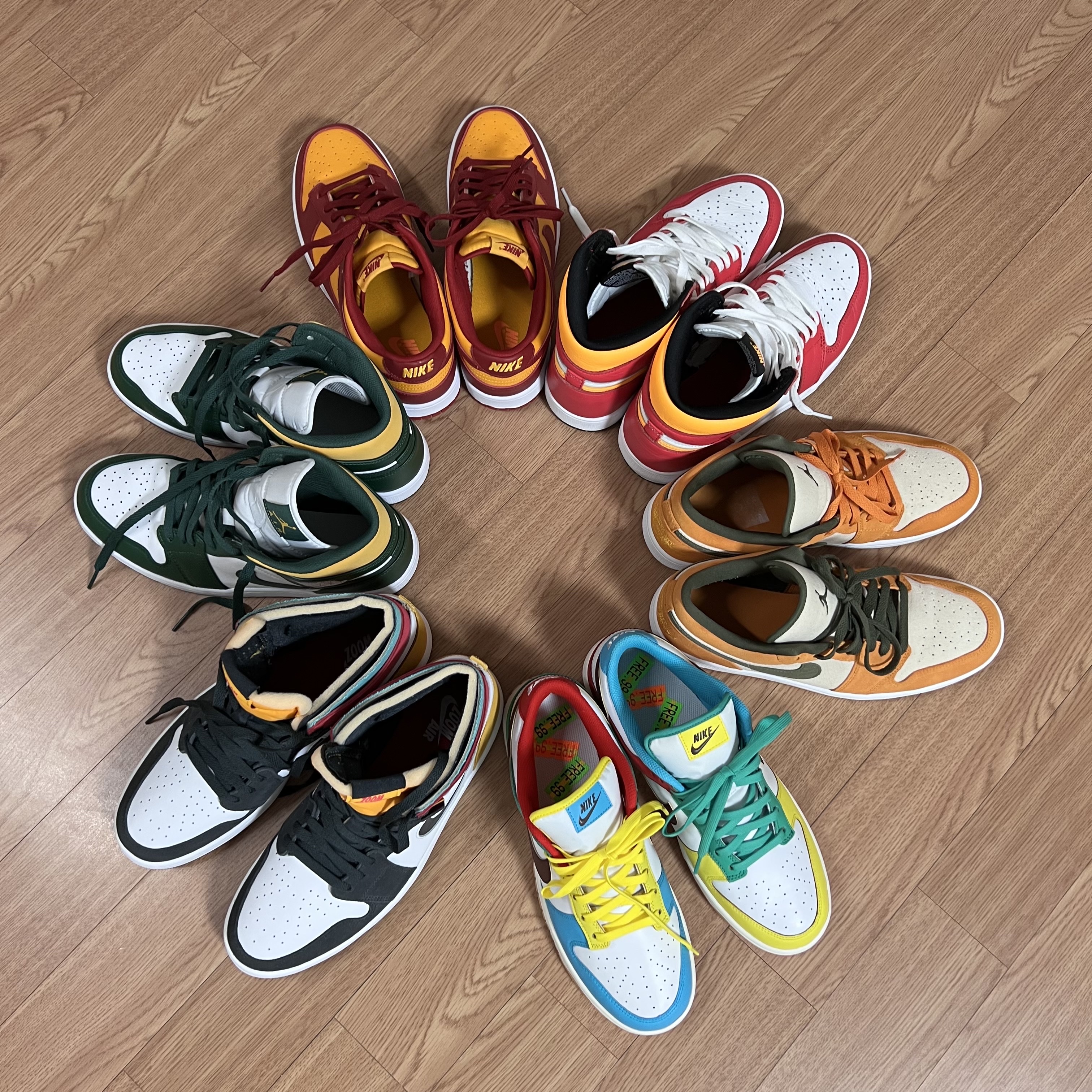 Nike Dunk Low Retro Championship Gold, Jordan 1 Mid Sonics 2021 착용 스타일