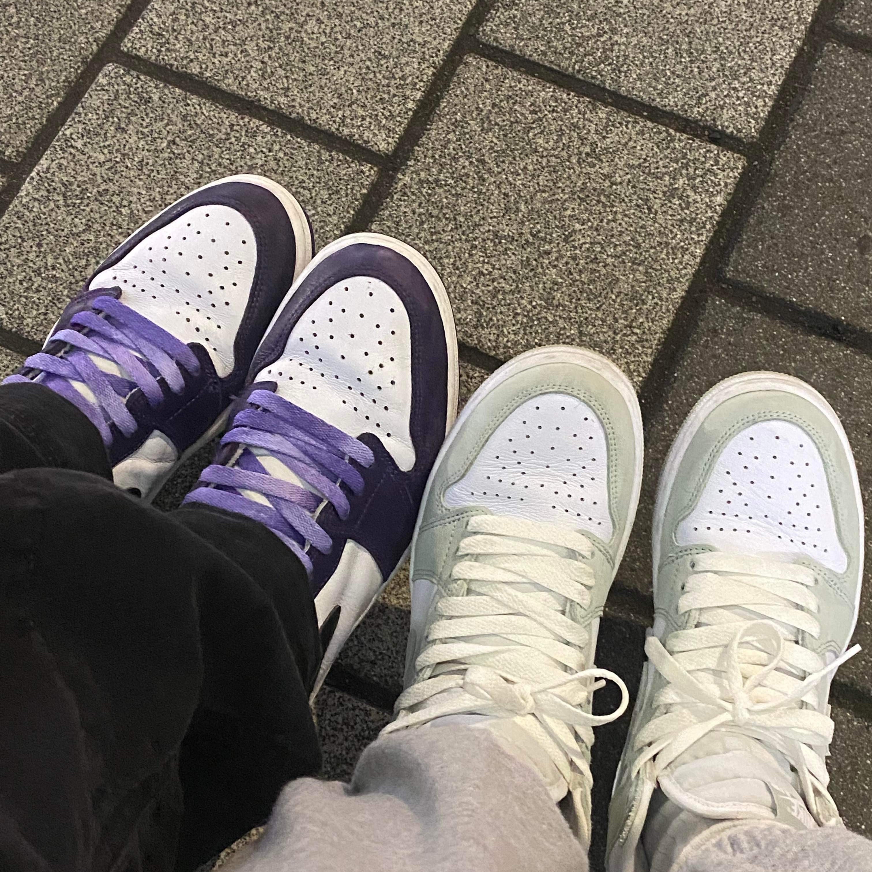 Jordan 1 Retro High OG Court Purple 2020, (W) Jordan 1 Retro High OG Seafoam 착용 스타일 - 1