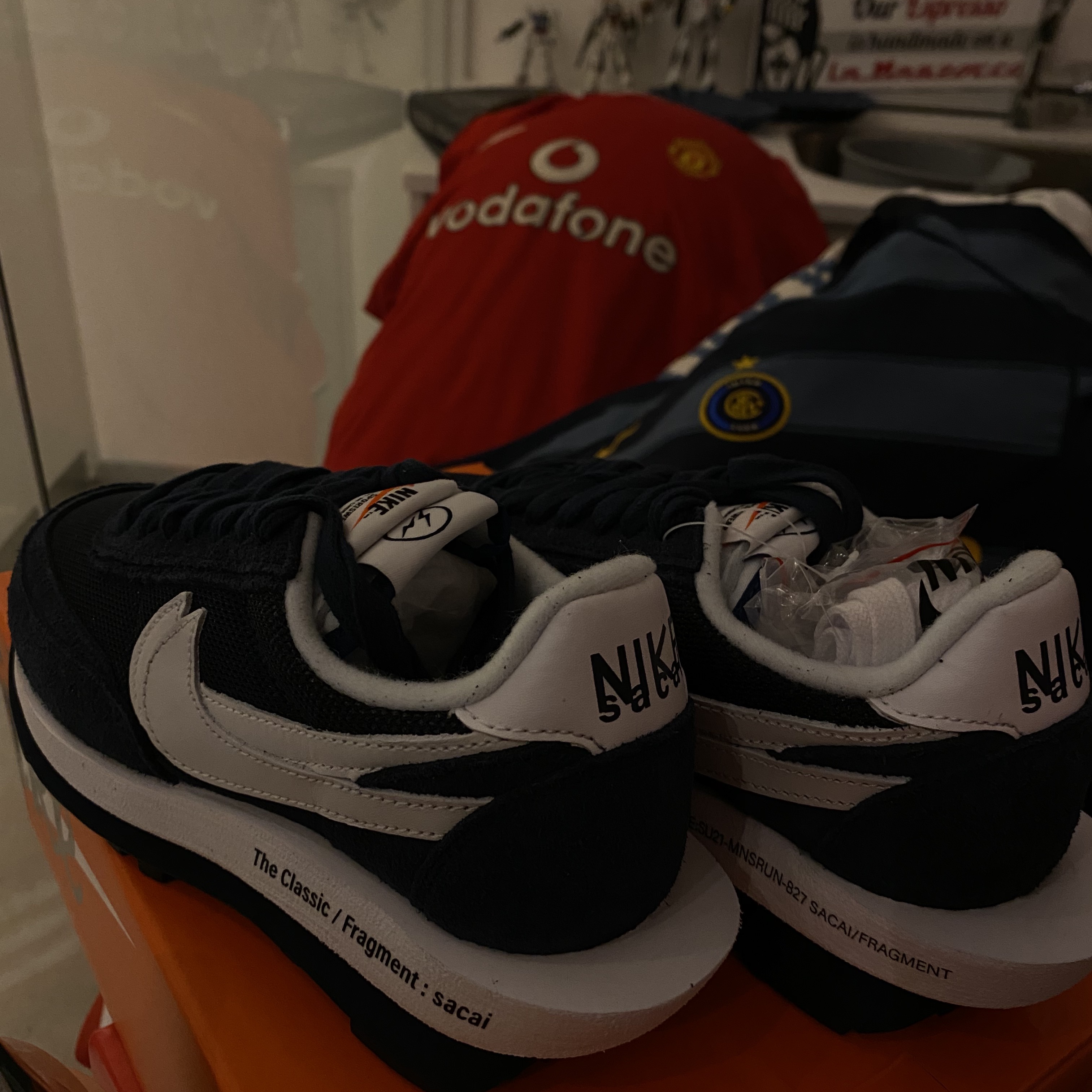 Nike x Sacai x Fragment LDWaffle Blackened Blue 착용 스타일