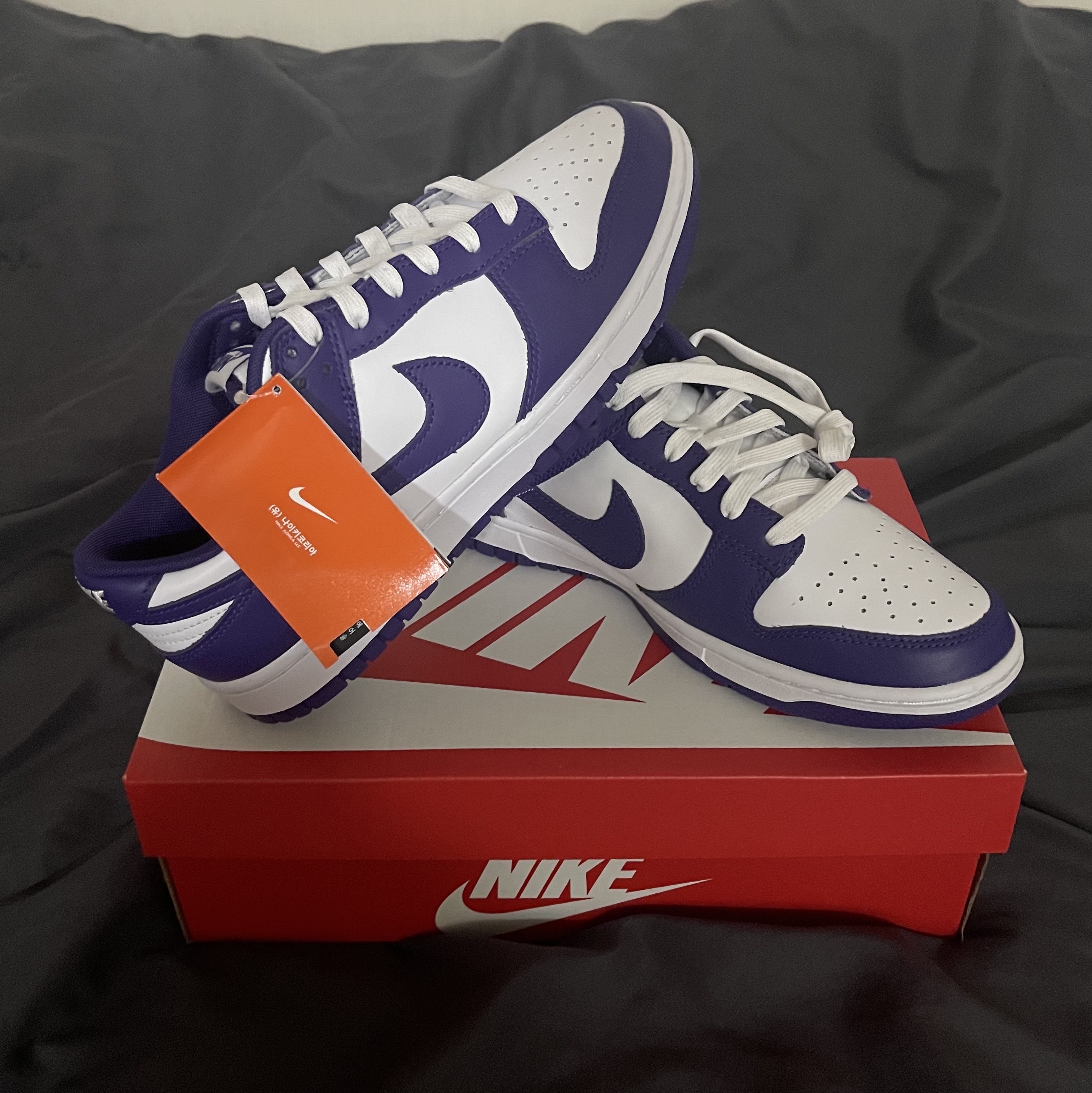 Nike Dunk Low Retro Championship Court Purple 착용 스타일 - 1