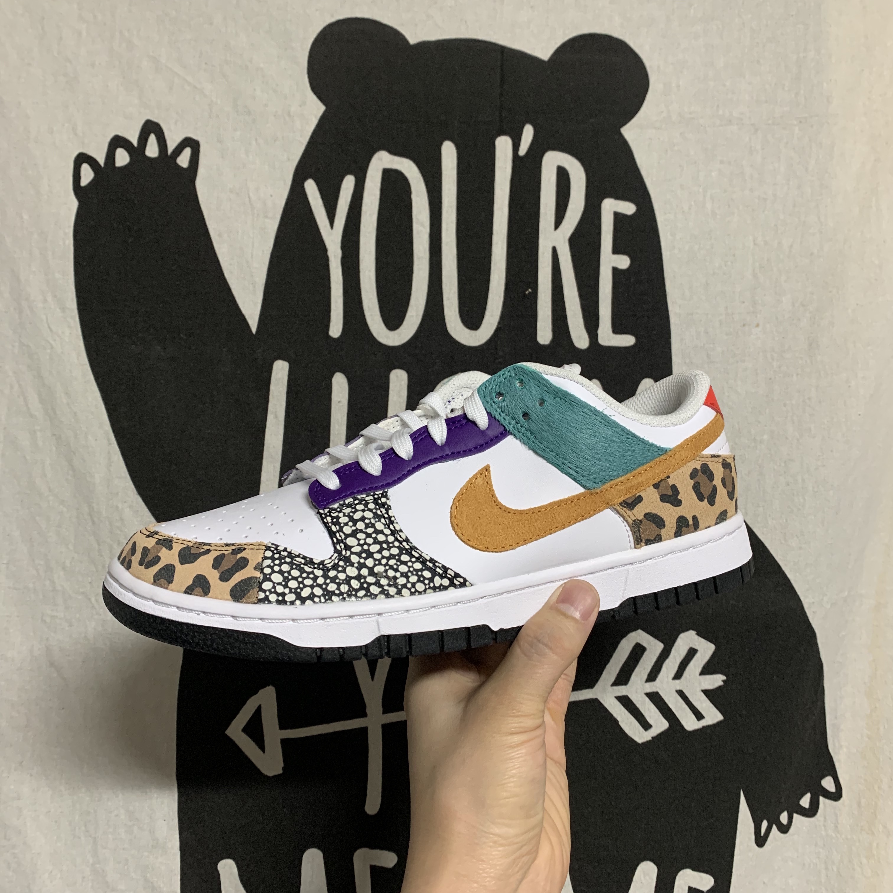 (W) Nike Dunk Low SE Patchwork 착용 스타일 - 1