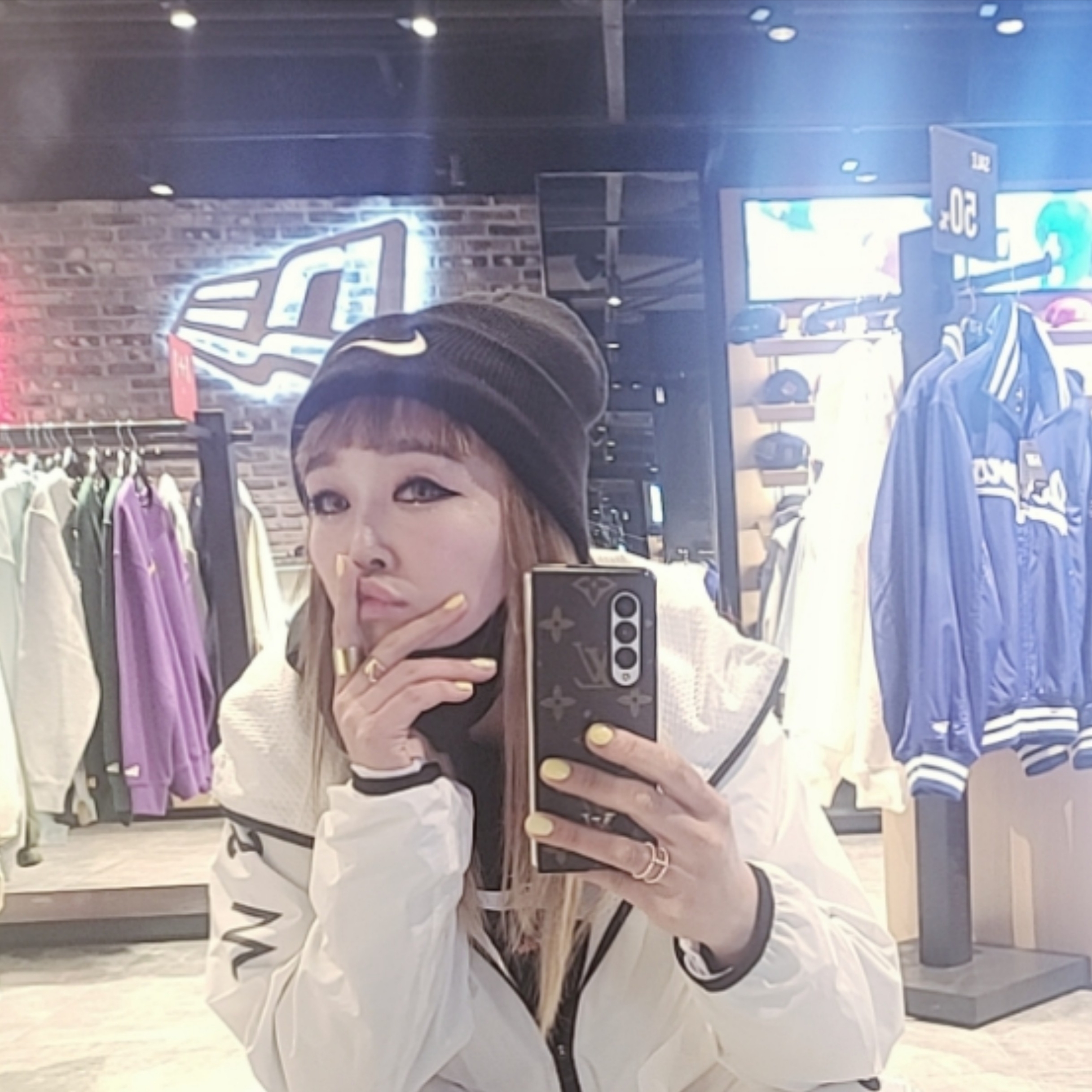 Nike x Stussy Cuff Beanie, Nike x Ambush Dunk High Deep Royal Blue 착용 스타일 - 3