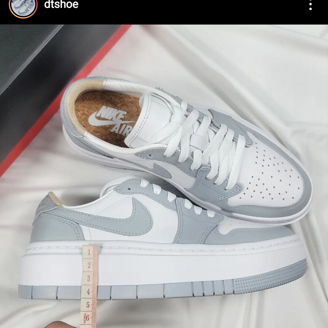 (W) Jordan 1 Elevate Low White and Wolf Grey 착용 스타일