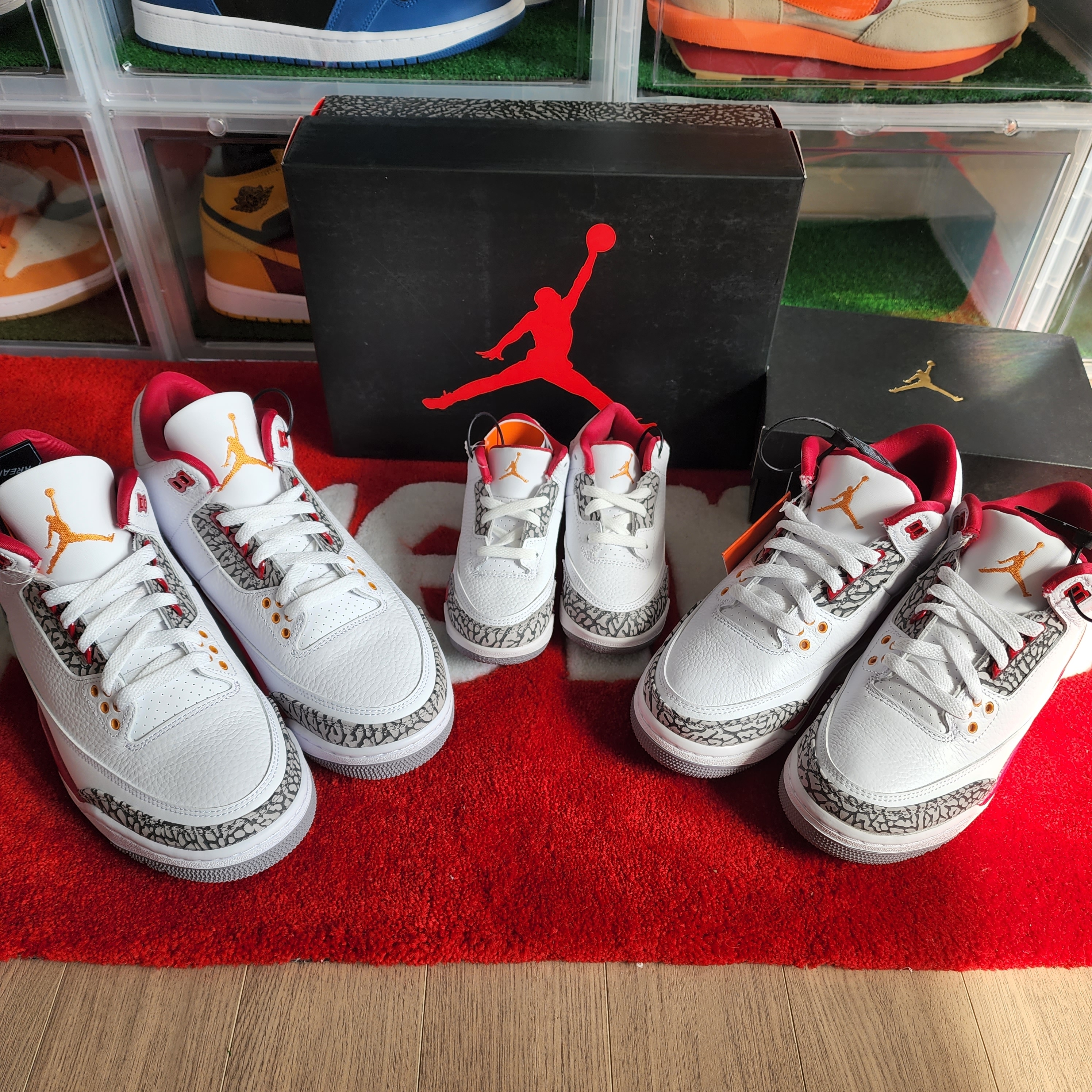 Jordan 3 Retro Cardinal Red, (GS) Jordan 3 Retro Cardinal Red 착용 스타일 - 2