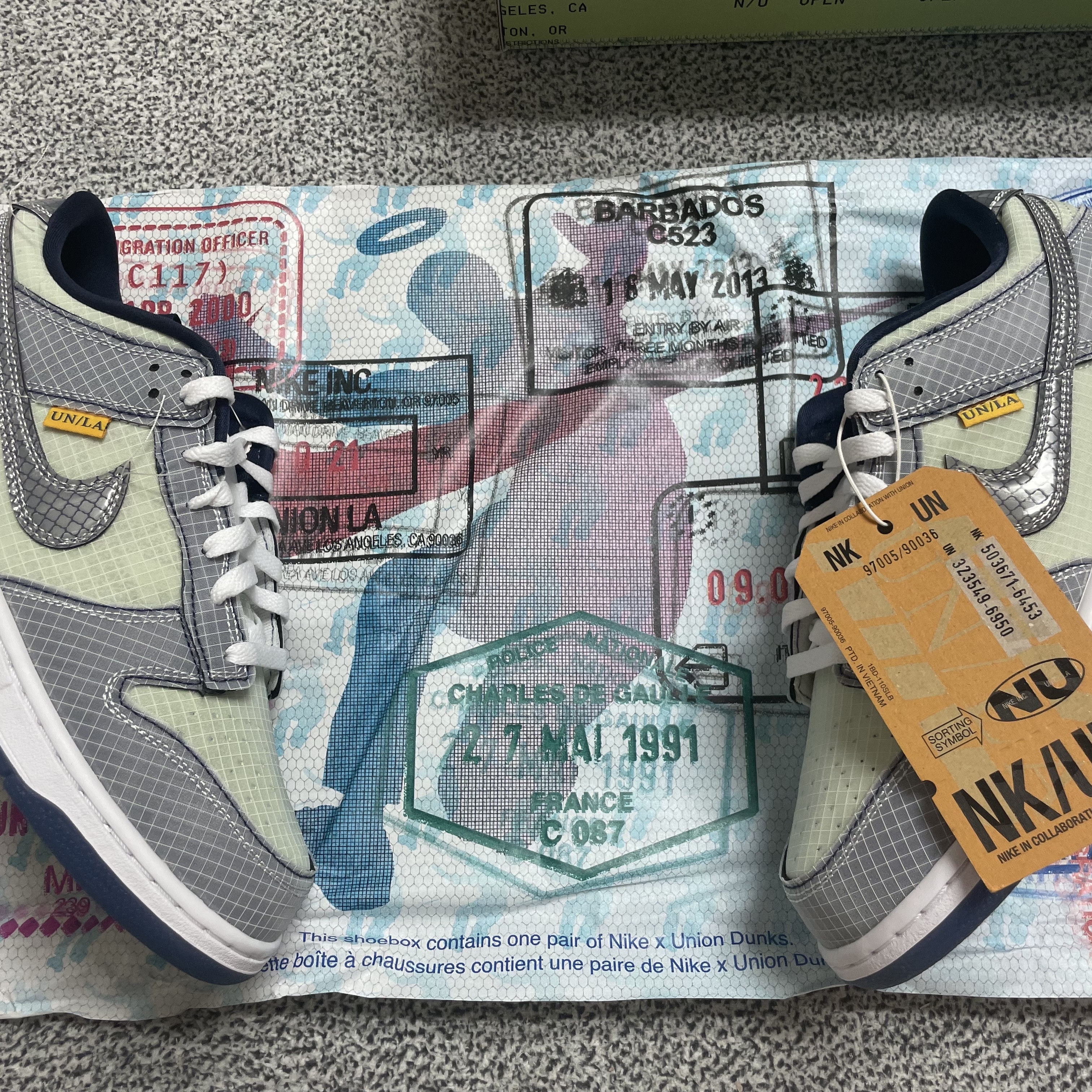 Nike x Union Dunk Low Passport Pack Pistachio 착용 스타일 - 3