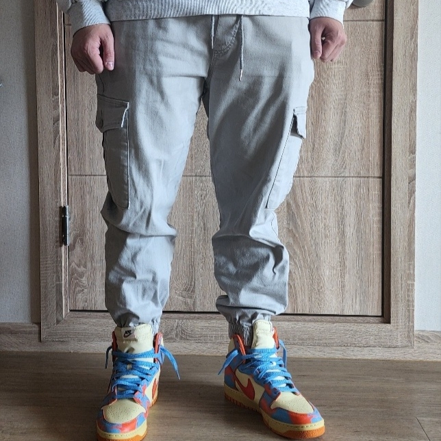 Nike Dunk High 1985 SP Orange Acid Wash 착용 스타일 - 1