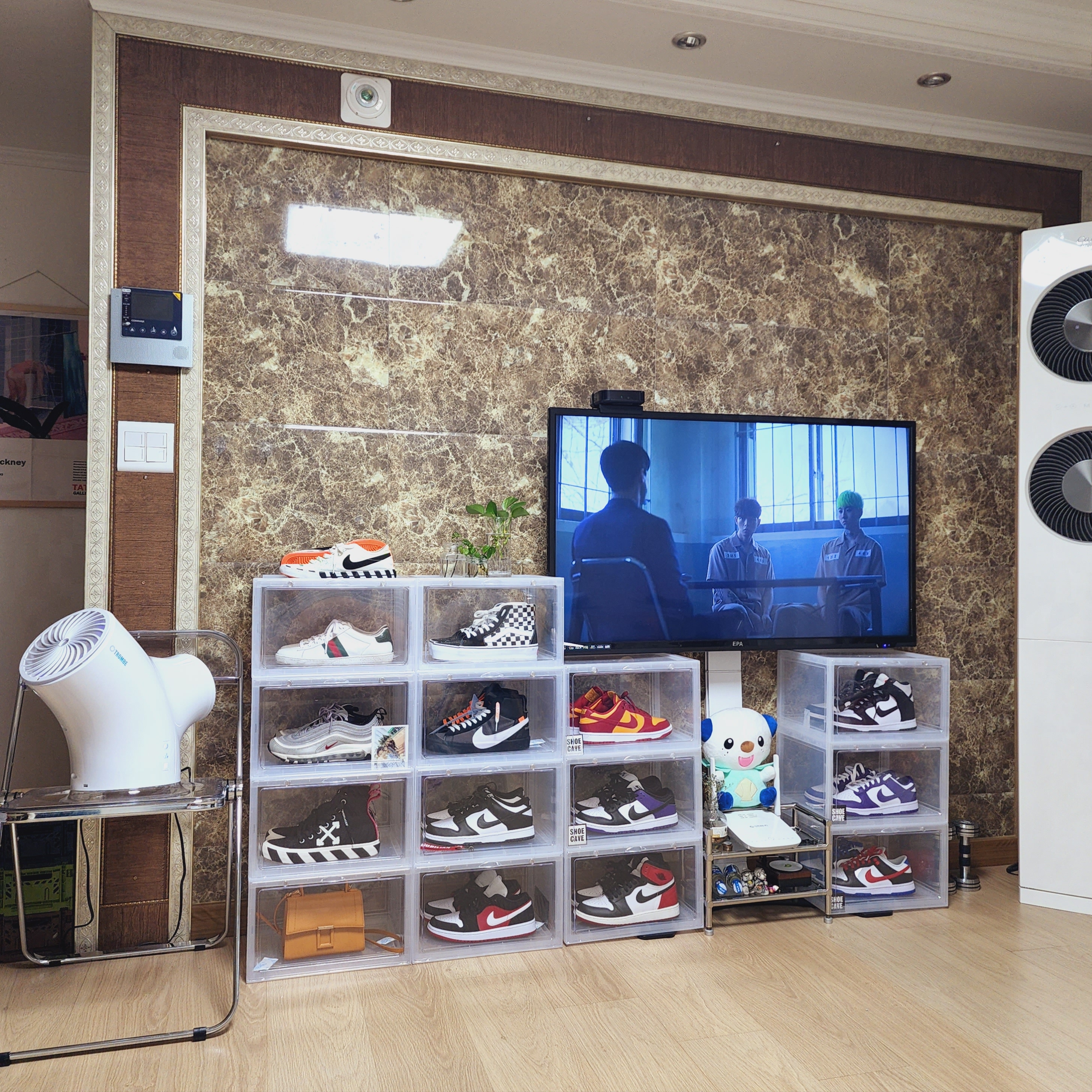 Nike SB Dunk Low Pro Court Purple, Nike x Off-White Blazer Mid Grim Reaper Black 착용 스타일