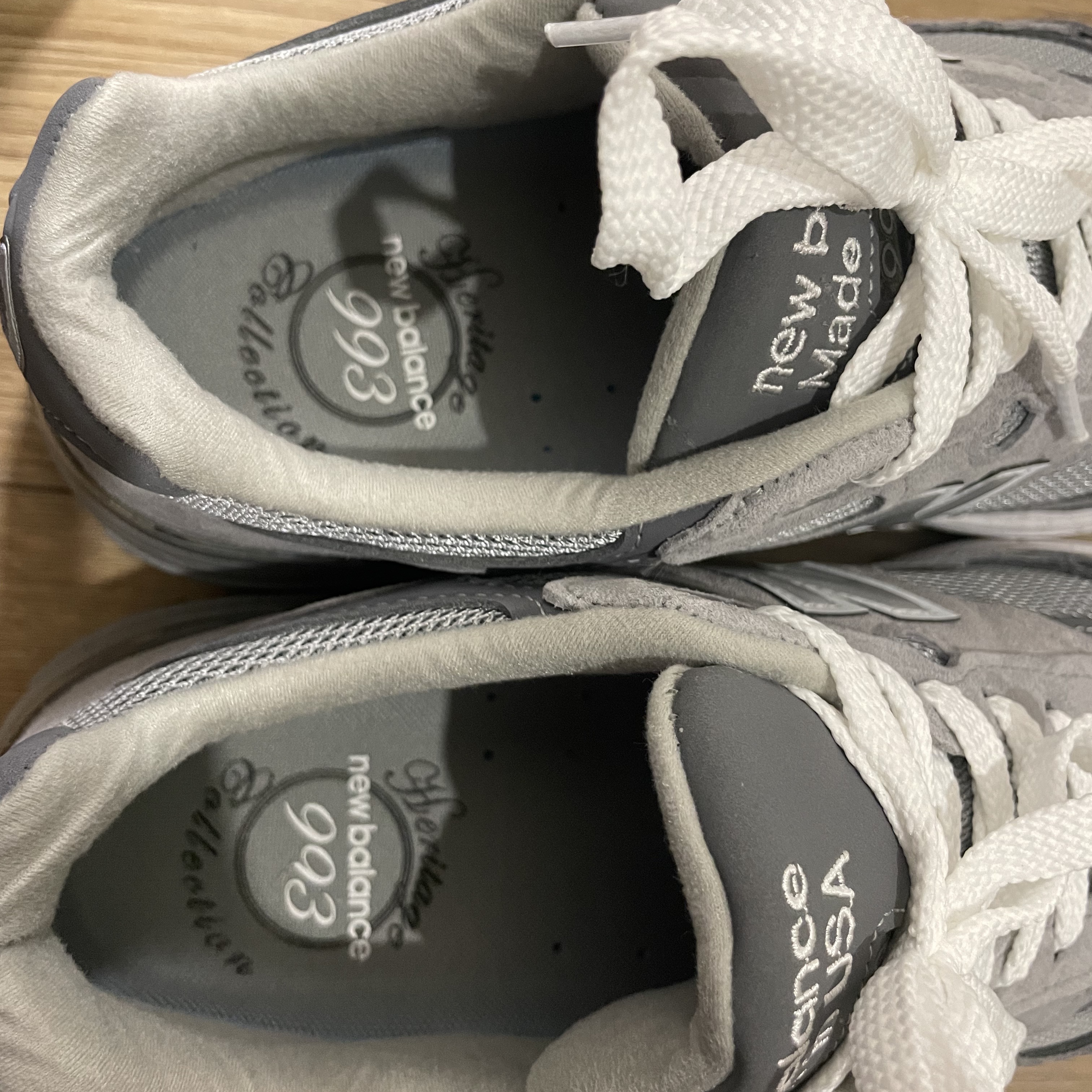 (W) New Balance 993 Made in USA Grey - B Standard 착용 스타일