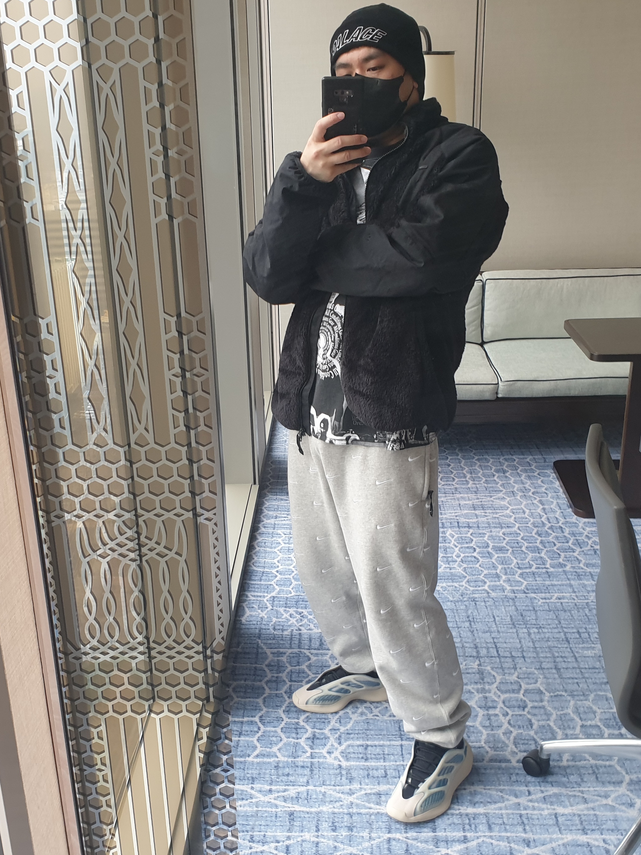 Nike x Drake Nocta NRG Polar Fleece Jacket - US/EU, Nike NRG Swoosh Logo Pants Grey Heather 착용 스타일 - 2