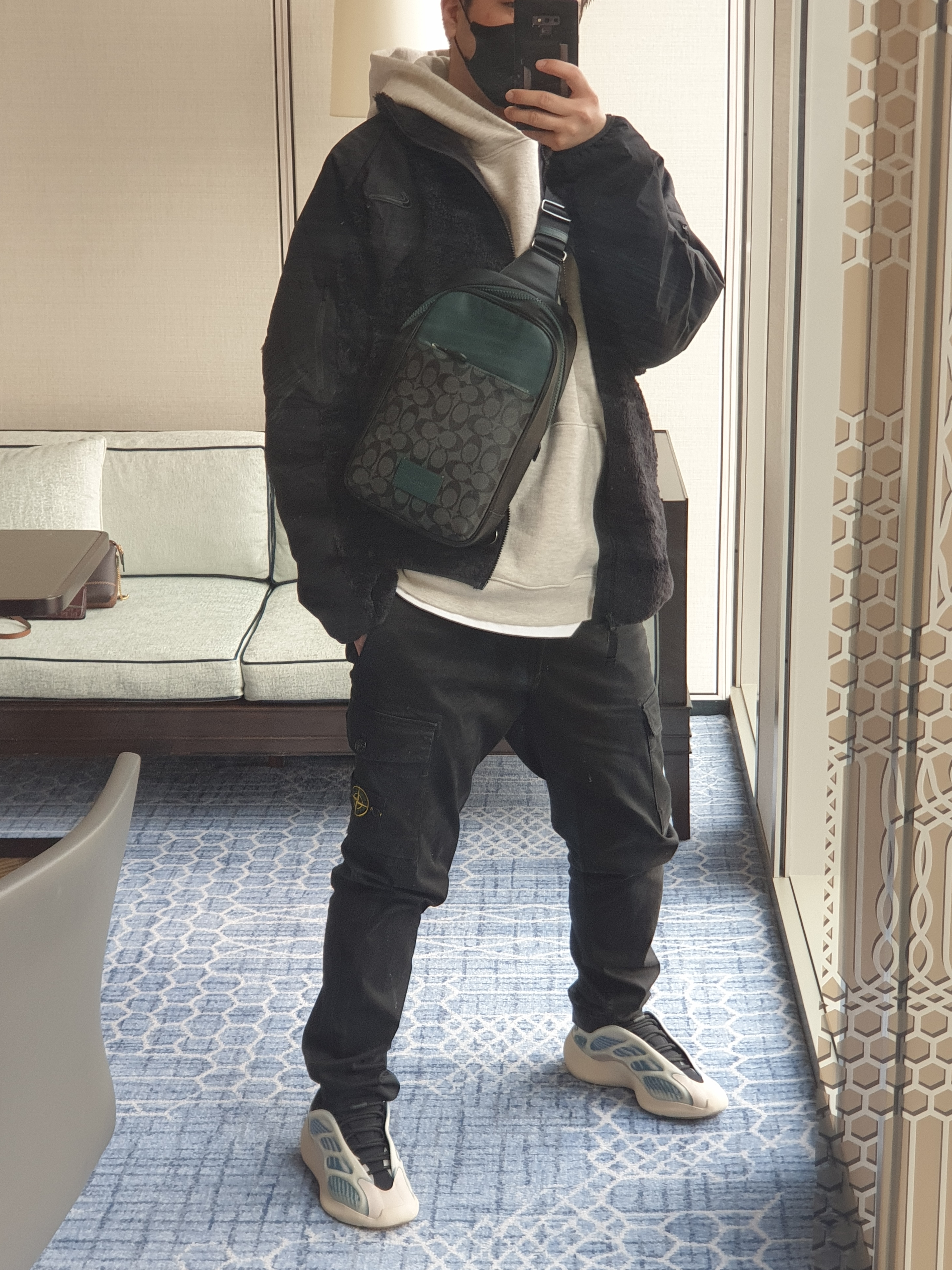 Nike x Drake Nocta NRG Polar Fleece Jacket - US/EU, Nike NRG Swoosh Logo Pants Grey Heather 착용 스타일 - 3