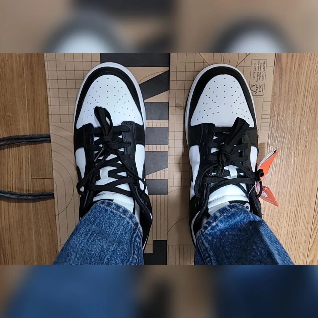 Nike Dunk Low Retro Black 착용 스타일 - 1