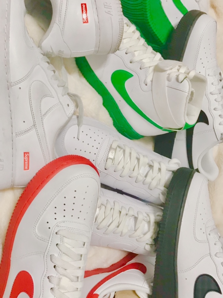 Nike Air Force 1 Low White Red Midsole, Nike Air Force 1 Low White Black Midsole 착용 스타일