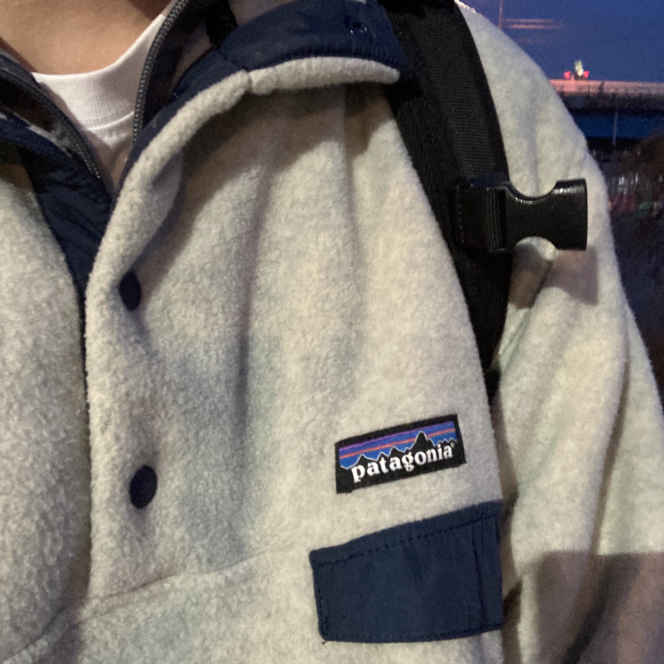 Patagonia Synchilla Snap-T Fleece Pullover Oatmeal Heather 착용 스타일