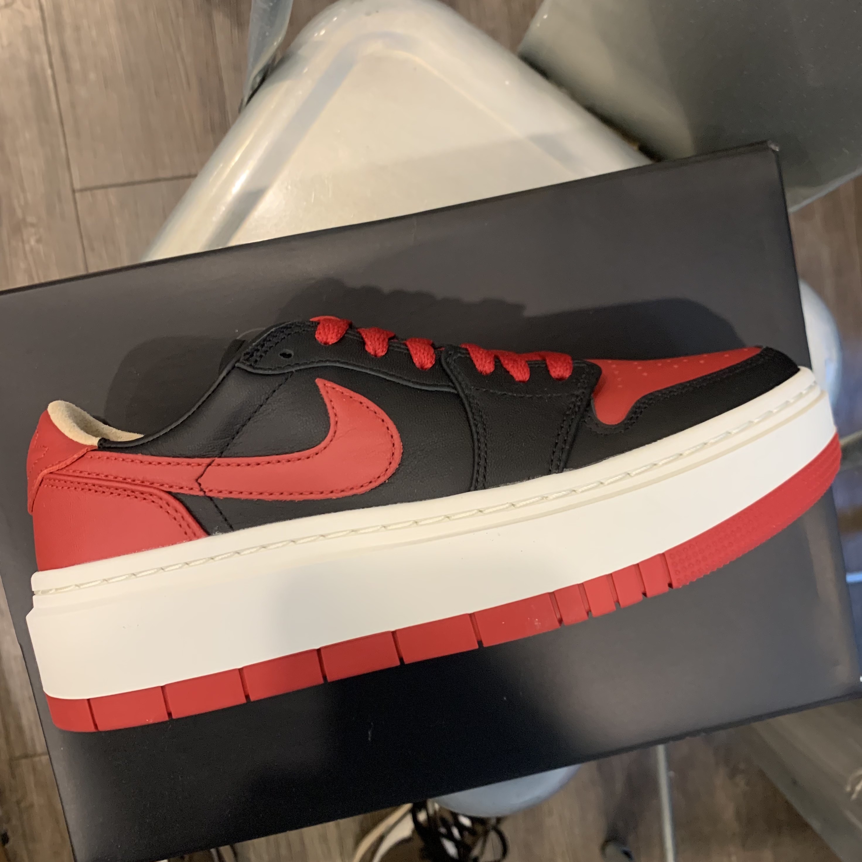 (W) Jordan 1 Elevate Low SE Bred 착용 스타일 - 4