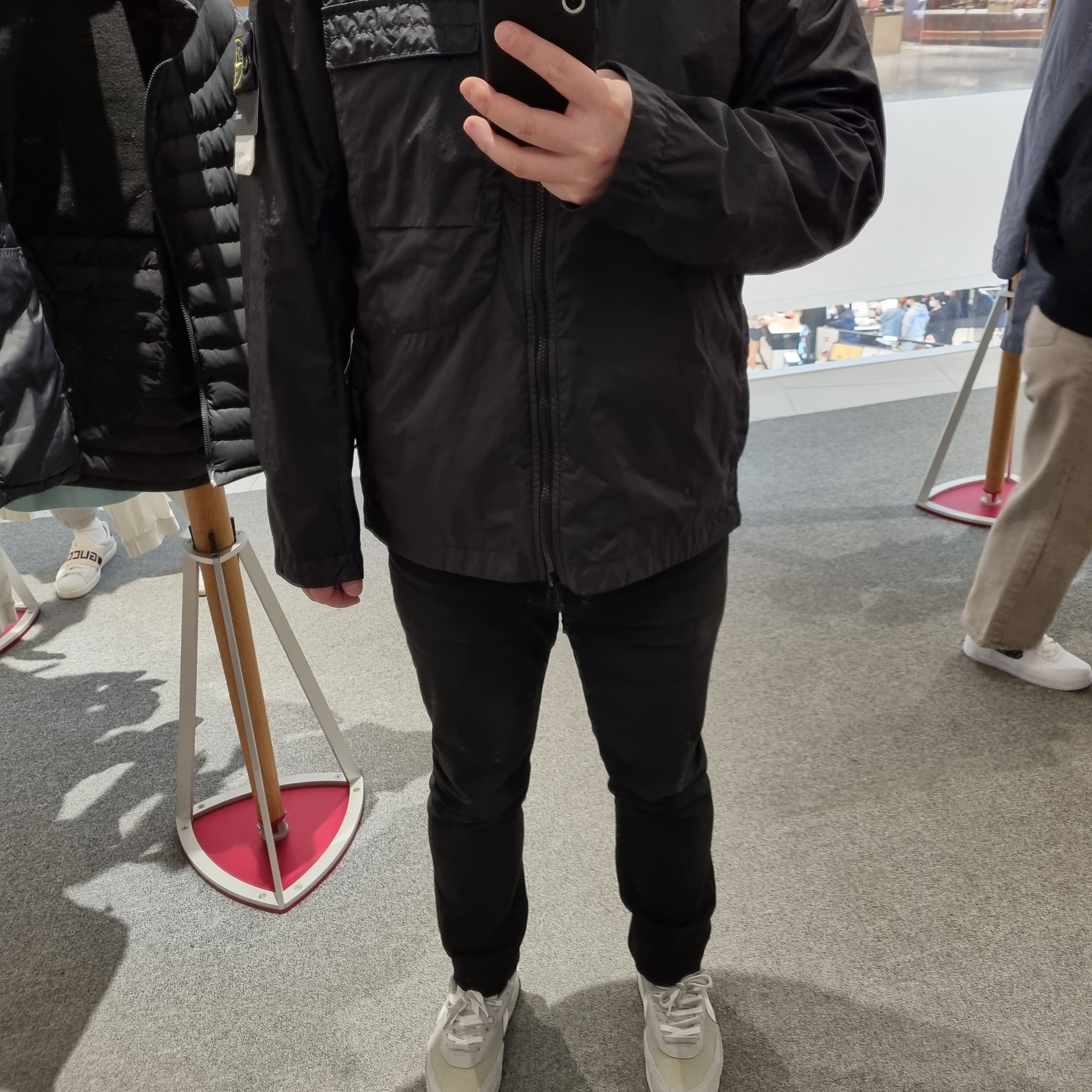 Stone Island 40223 Membrana 3L TC Garment Dyed Hooded Jacket Black - 22SS, Nike x Sacai x Fragment LDWaffle Light Smoke Grey 착용 스타일