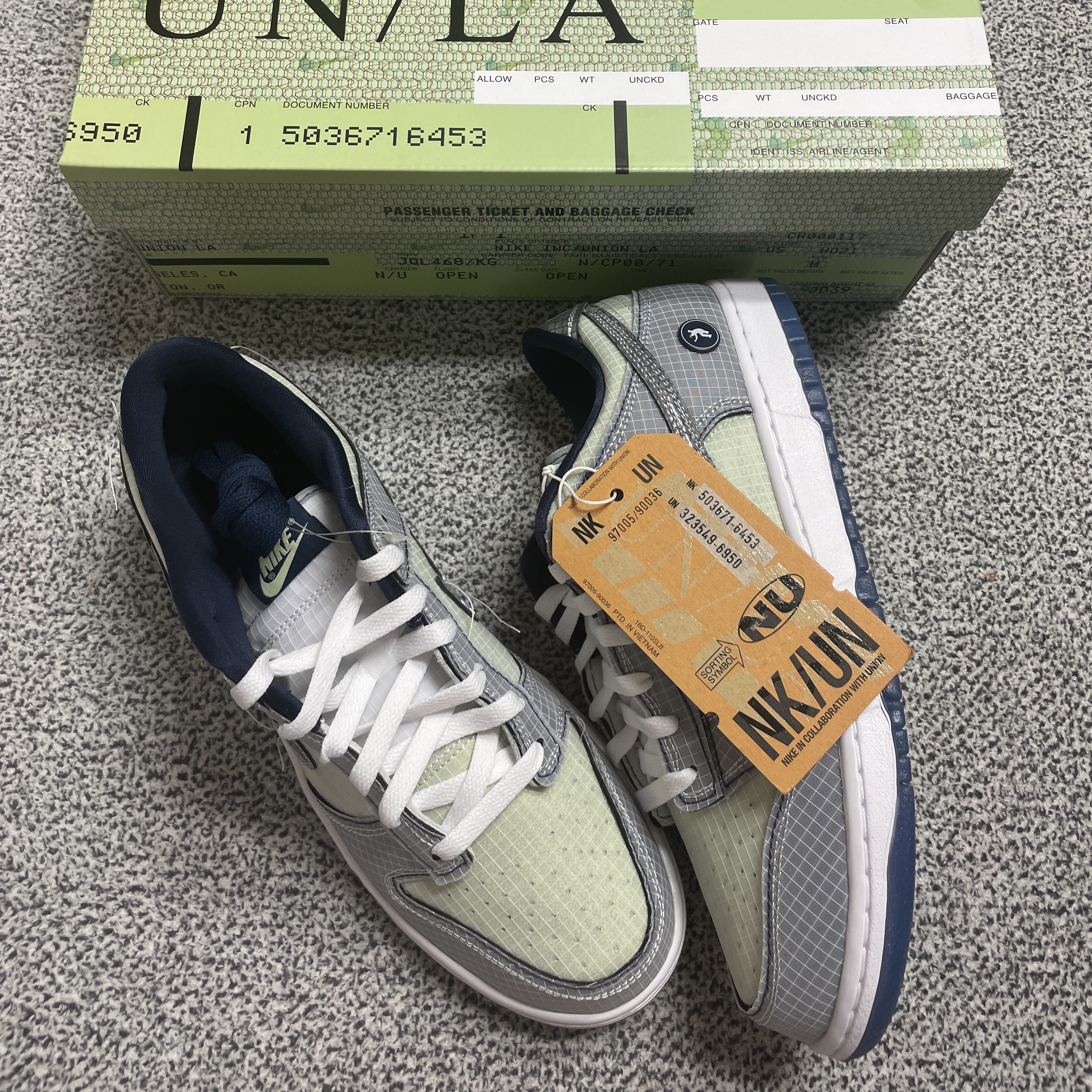 Nike x Union Dunk Low Passport Pack Pistachio 착용 스타일 - 4