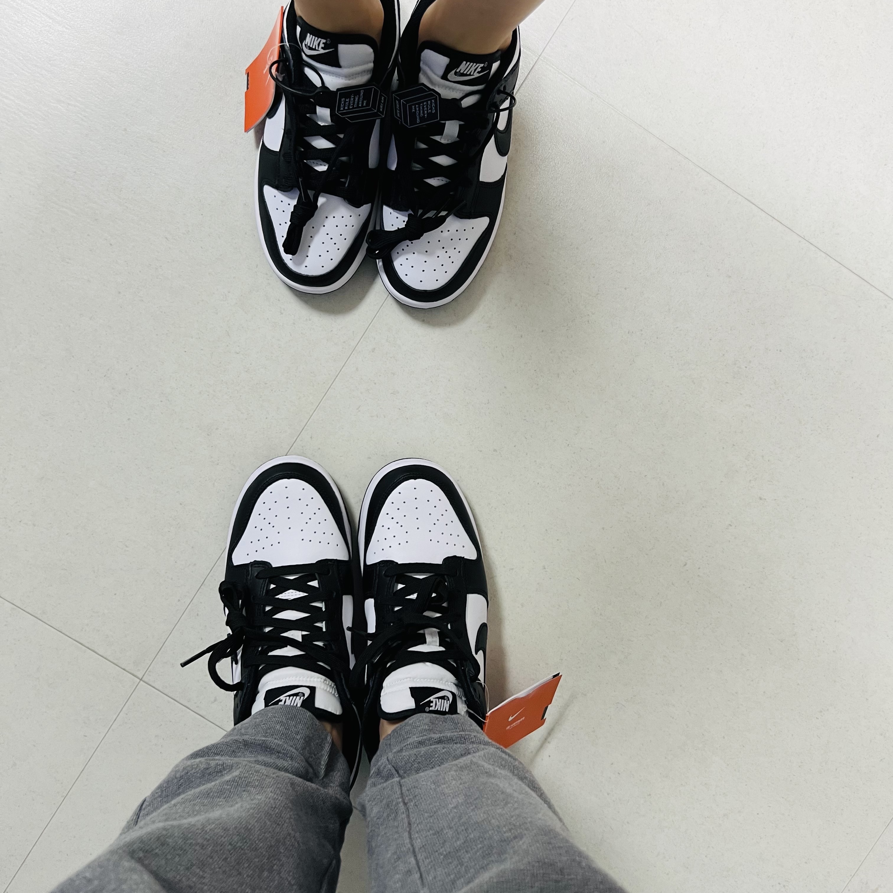Nike Dunk Low Retro Black, (W) Nike Dunk Low Black 착용 스타일 - 1