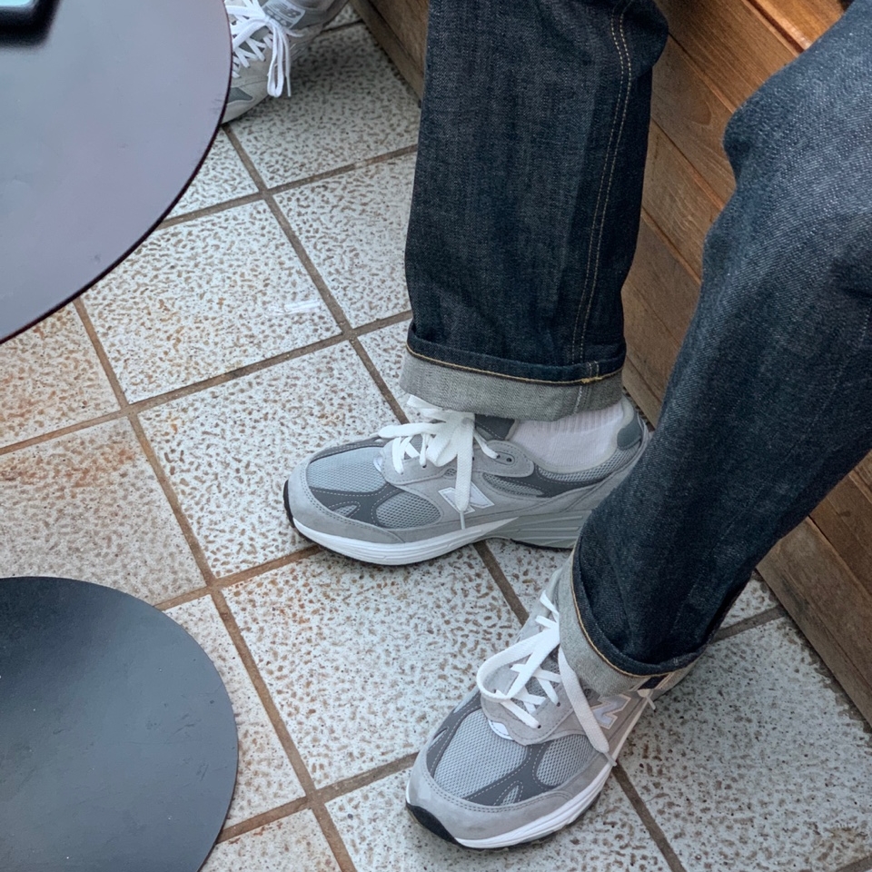 (W) New Balance 993 Made in USA Grey - D Wide, New Balance 993 Made in USA Grey - D Standard 착용 스타일 - 2