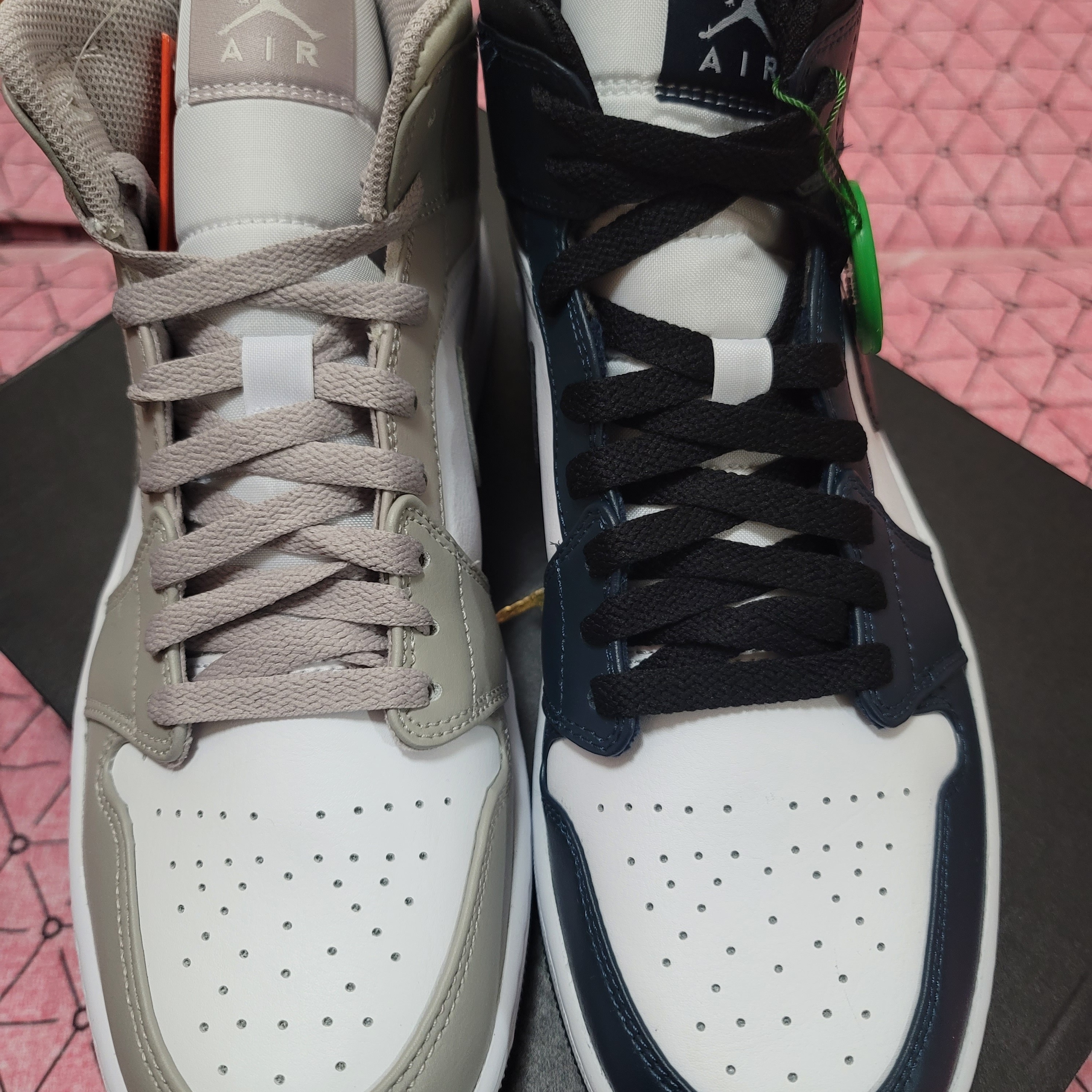 Jordan 1 Mid College Grey, Jordan 1 Mid Dark Teal 착용 스타일 - 3