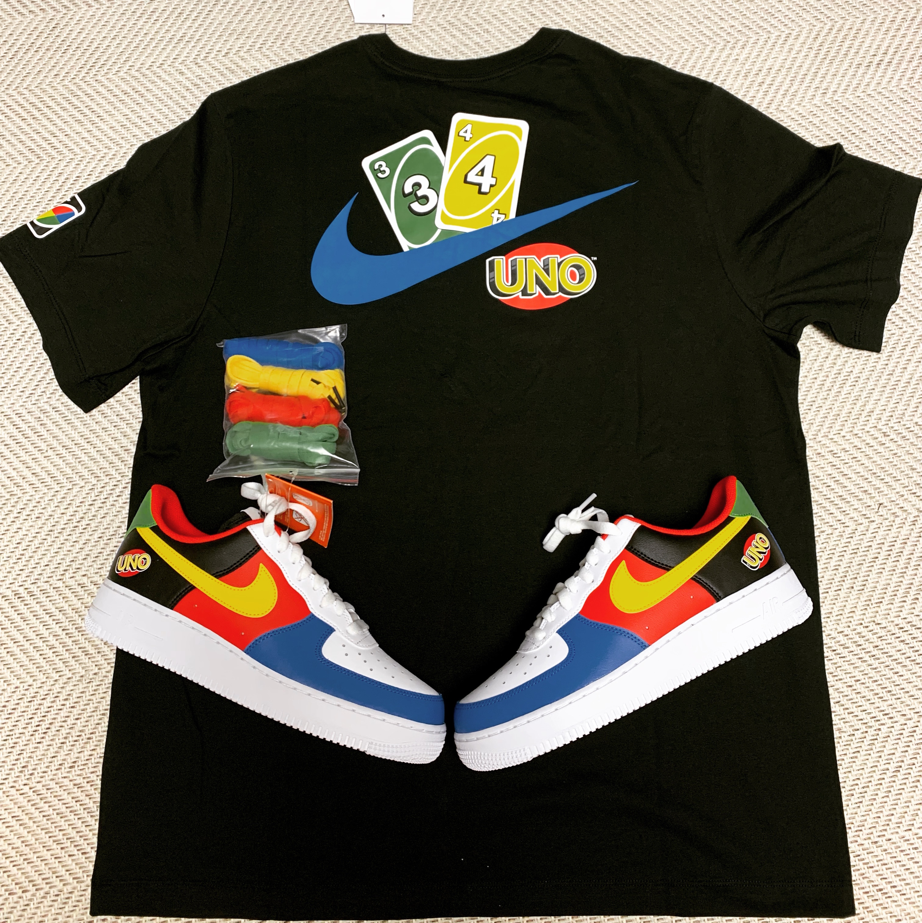 Nike x UNO Air Force 1 '07 QS White Yellow Zest 착용 스타일