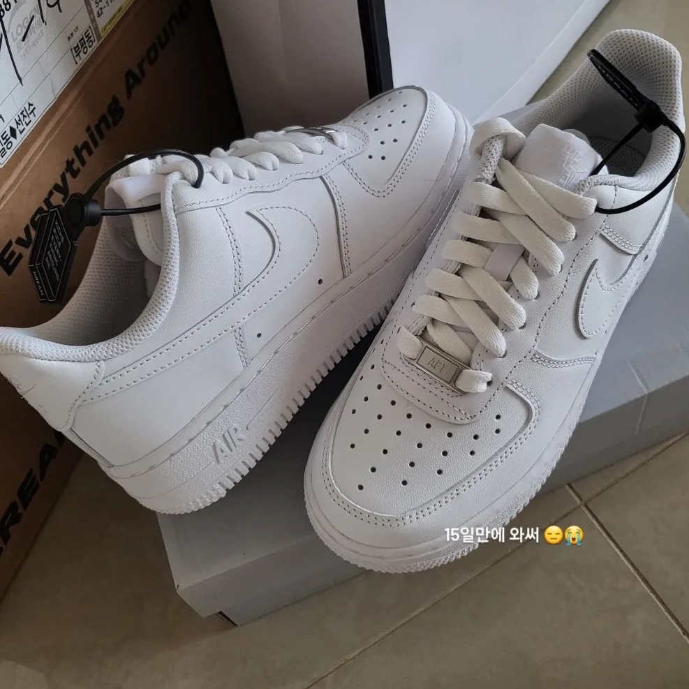 (W) Nike Air Force 1 '07 Low White 착용 스타일