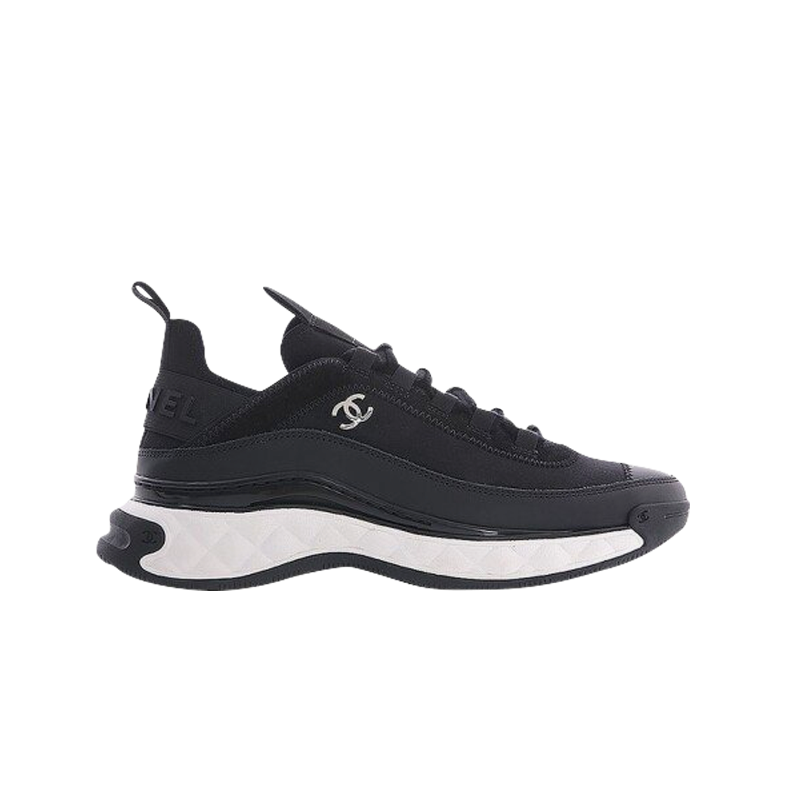 샤넬 믹스드 파이버 스니커즈 벨벳 카프스킨 & 실버 메탈 블랙(Chanel Mixed Fibers Sneakers Velvet Calfskin & Silver Black)