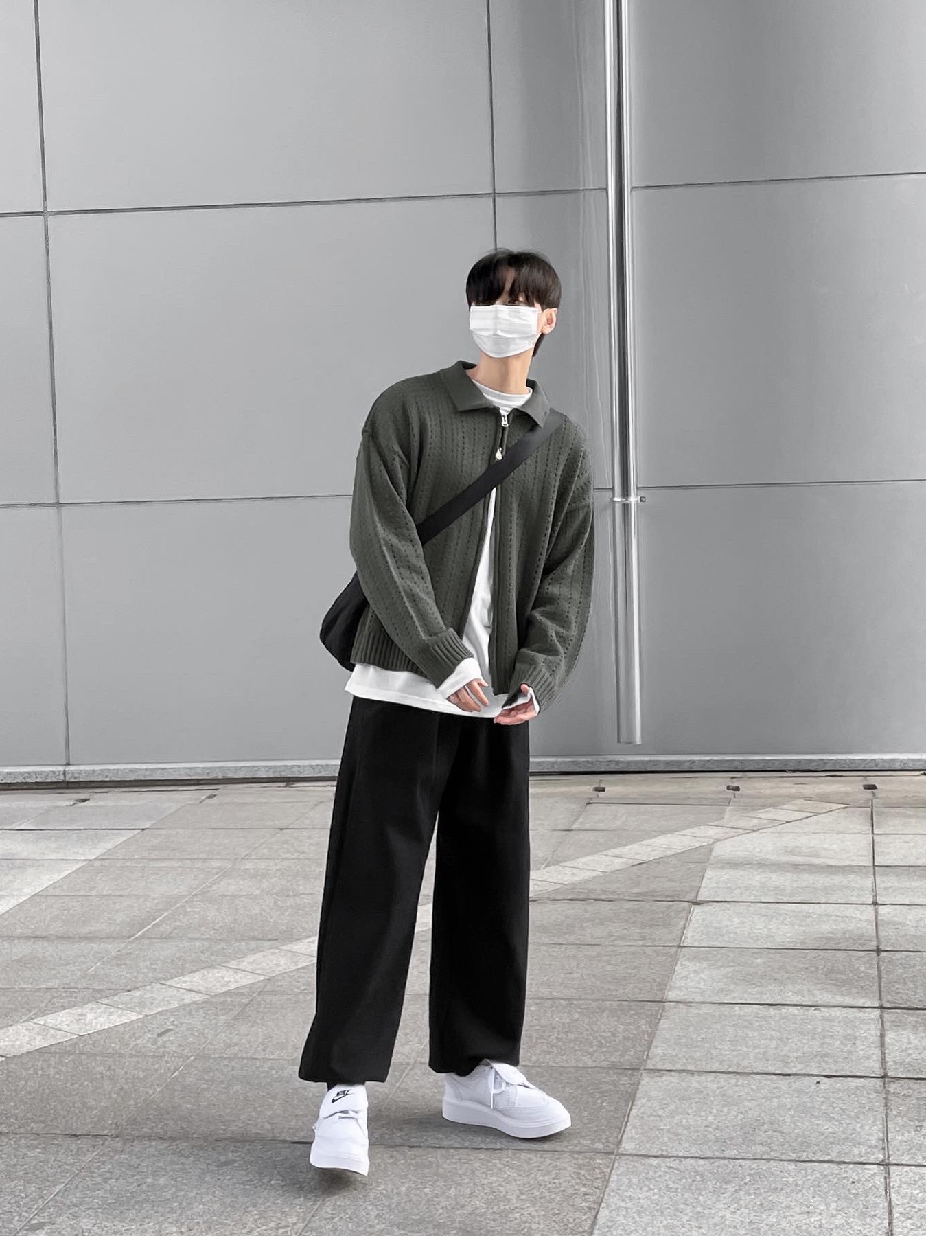 Nike x Peaceminusone Kwondo1 White 착용 스타일 - 3