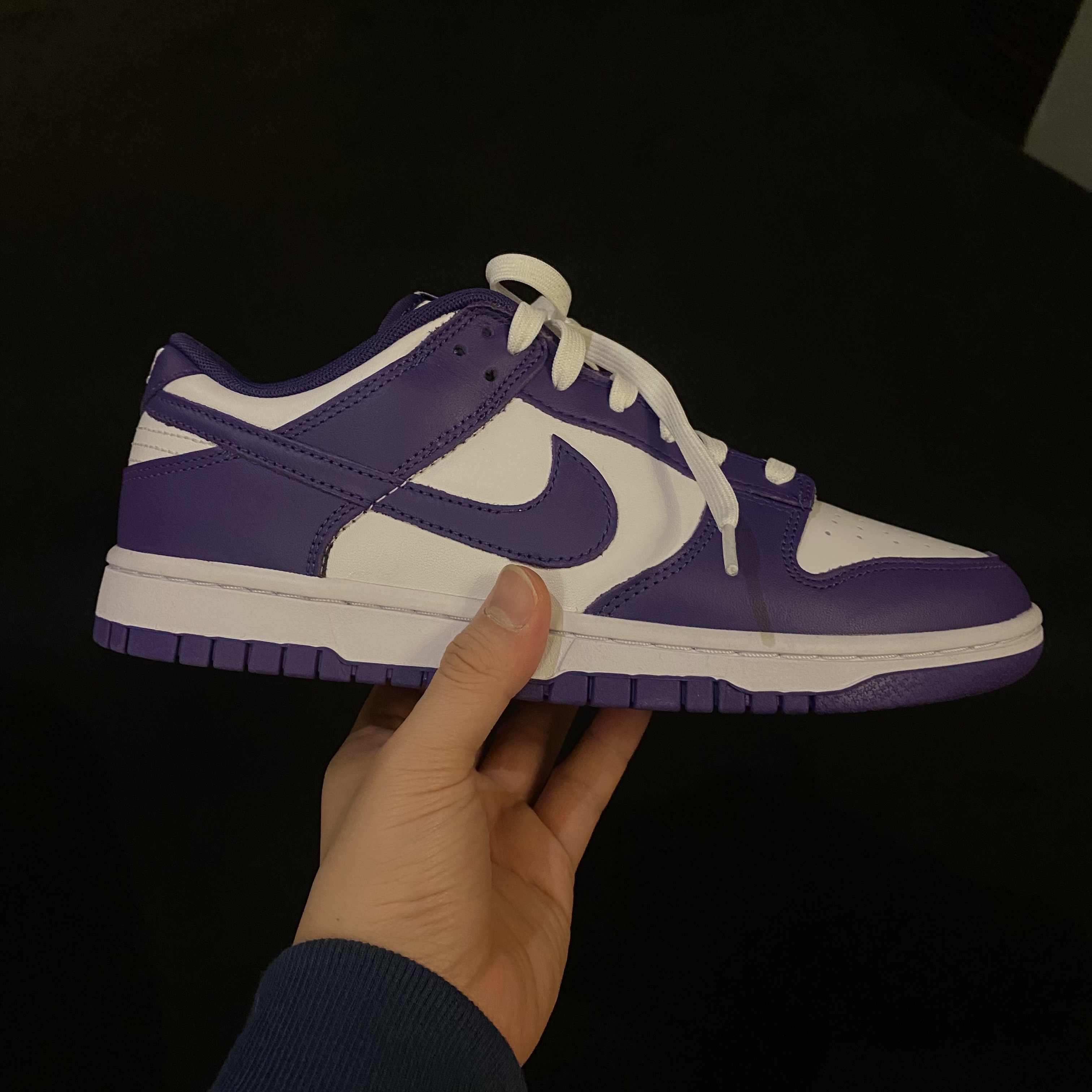 Nike Dunk Low Retro Championship Court Purple 착용 스타일 - 2