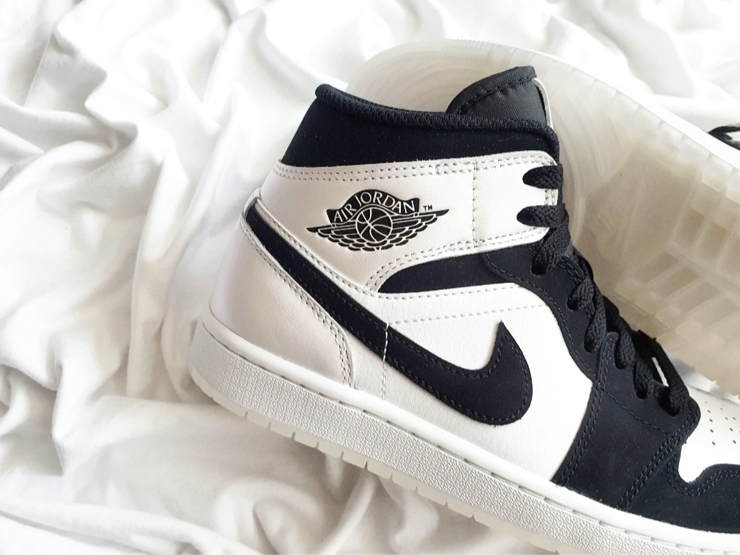 Jordan 1 Mid SE Diamond, (GS) Jordan 1 Mid SE Diamond 착용 스타일 - 2