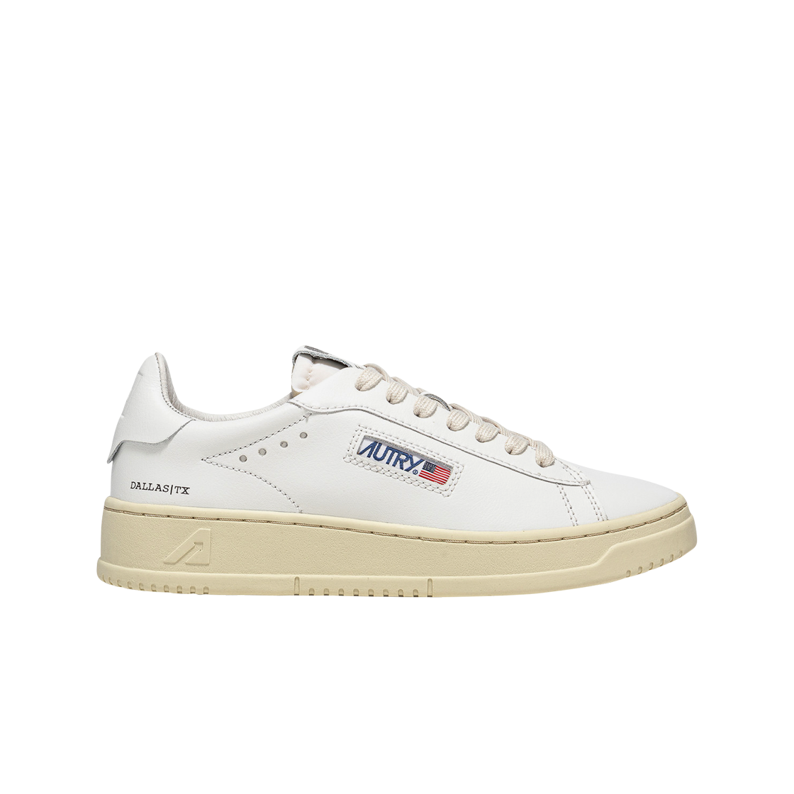 (W) 오트리 달라스 로우 레더 스니커즈 화이트((W) Autry Dallas Low Leather Sneakers White)