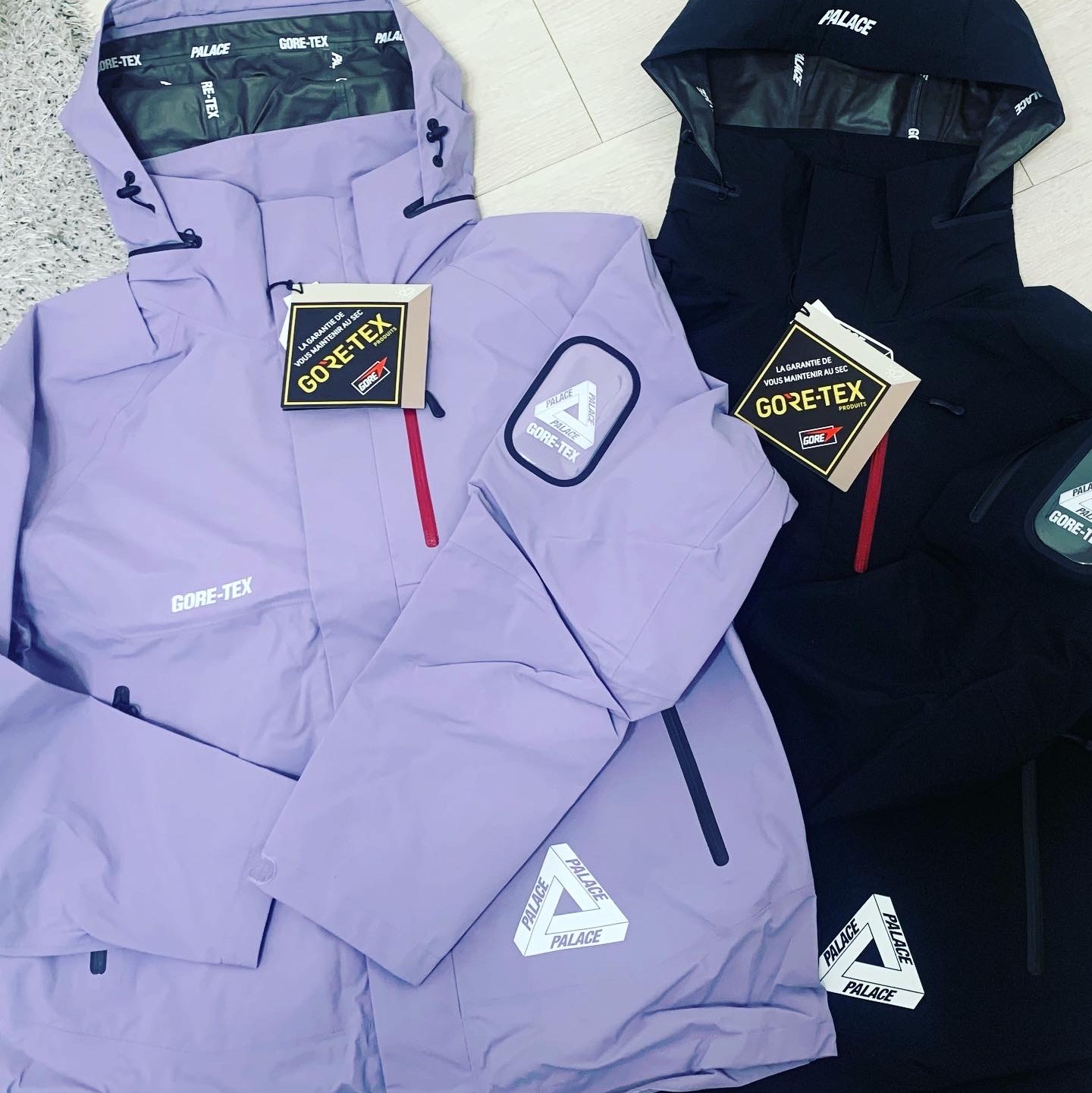 Palace Gore-Tex S-Tech Jacket Purple - 22SS, Palace Gore-Tex S-Tech Jacket Black - 22SS 착용 스타일