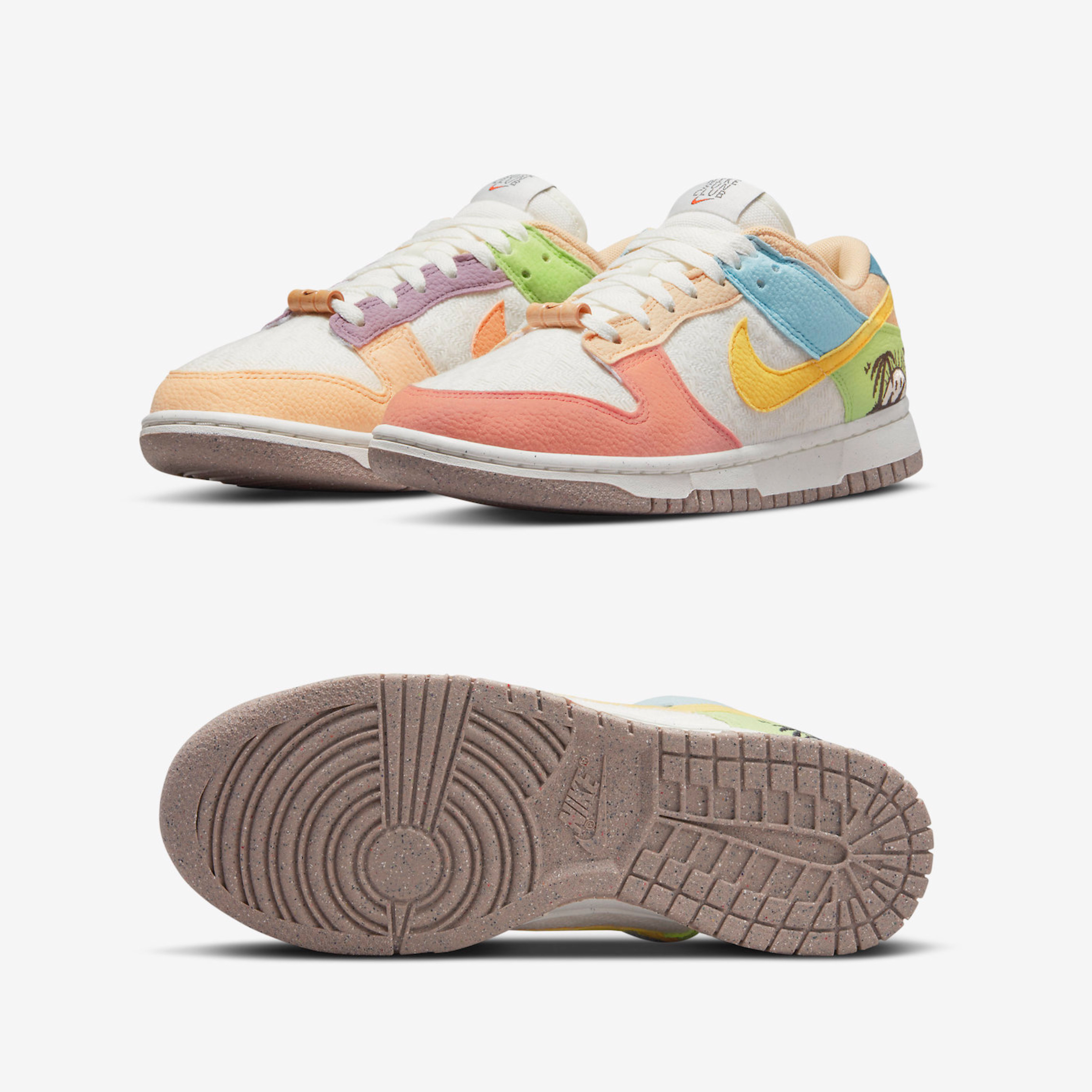 (W) Nike Dunk Low SE Sun Club Sanded Gold 착용 스타일 - 2