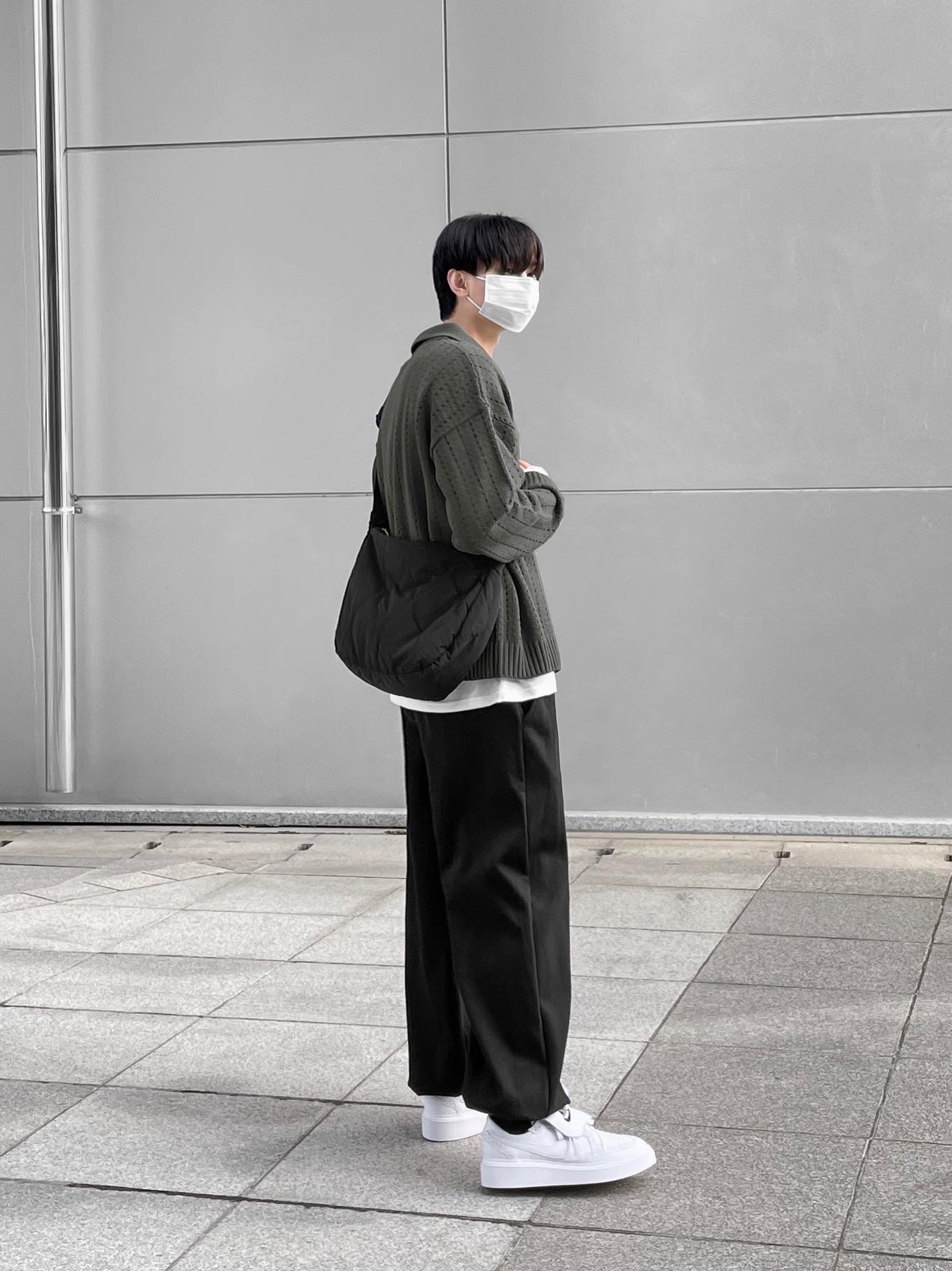 Nike x Peaceminusone Kwondo1 White 착용 스타일 - 2