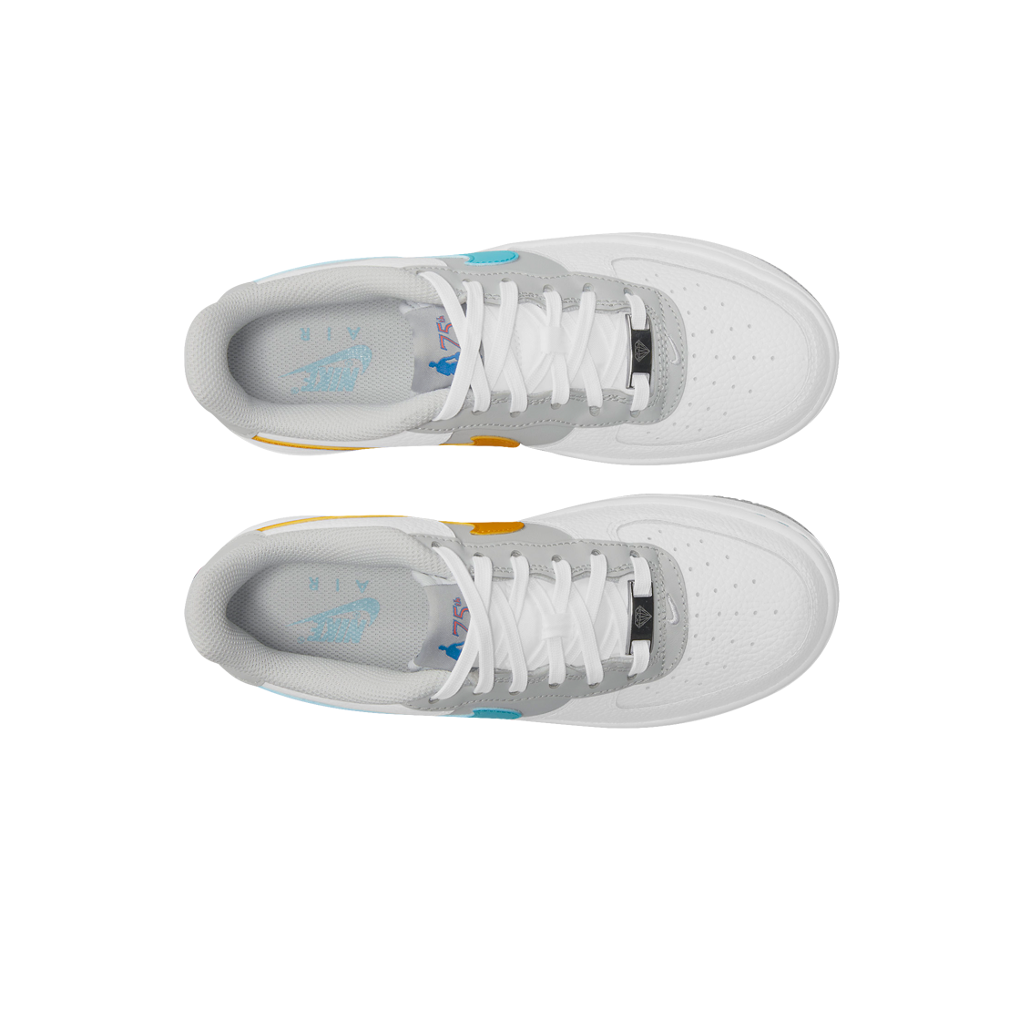 (GS) 나이키 x NBA 에어포스 1 로우 LV8 EMB 화이트 터콰이즈 블루((GS) Nike x NBA Air Force 1 Low LV8 EMB White Turquoise Blue) - 3